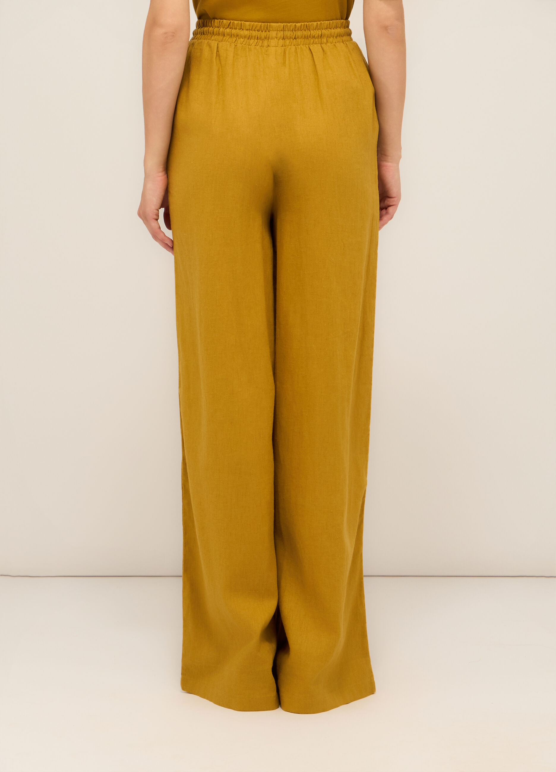Pantaloni palazzo misto lino donna_1