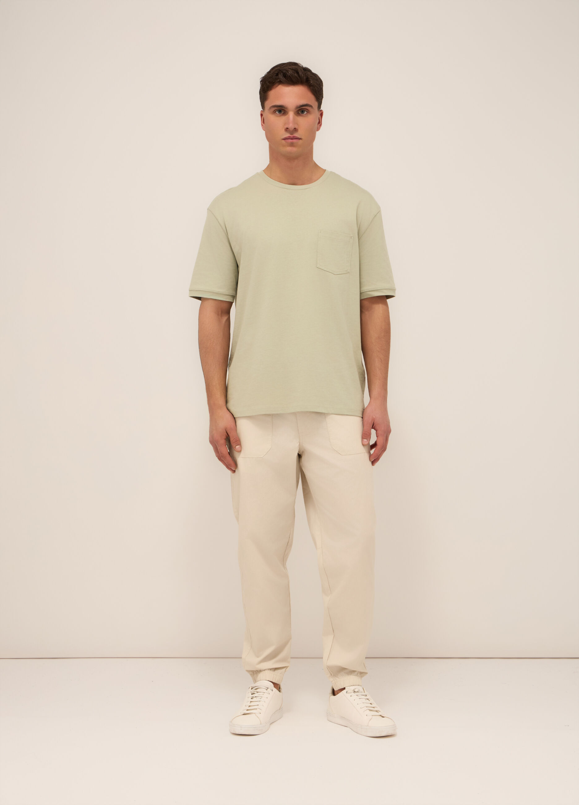 Pantaloni in chino in popeline di cotone uomo_0