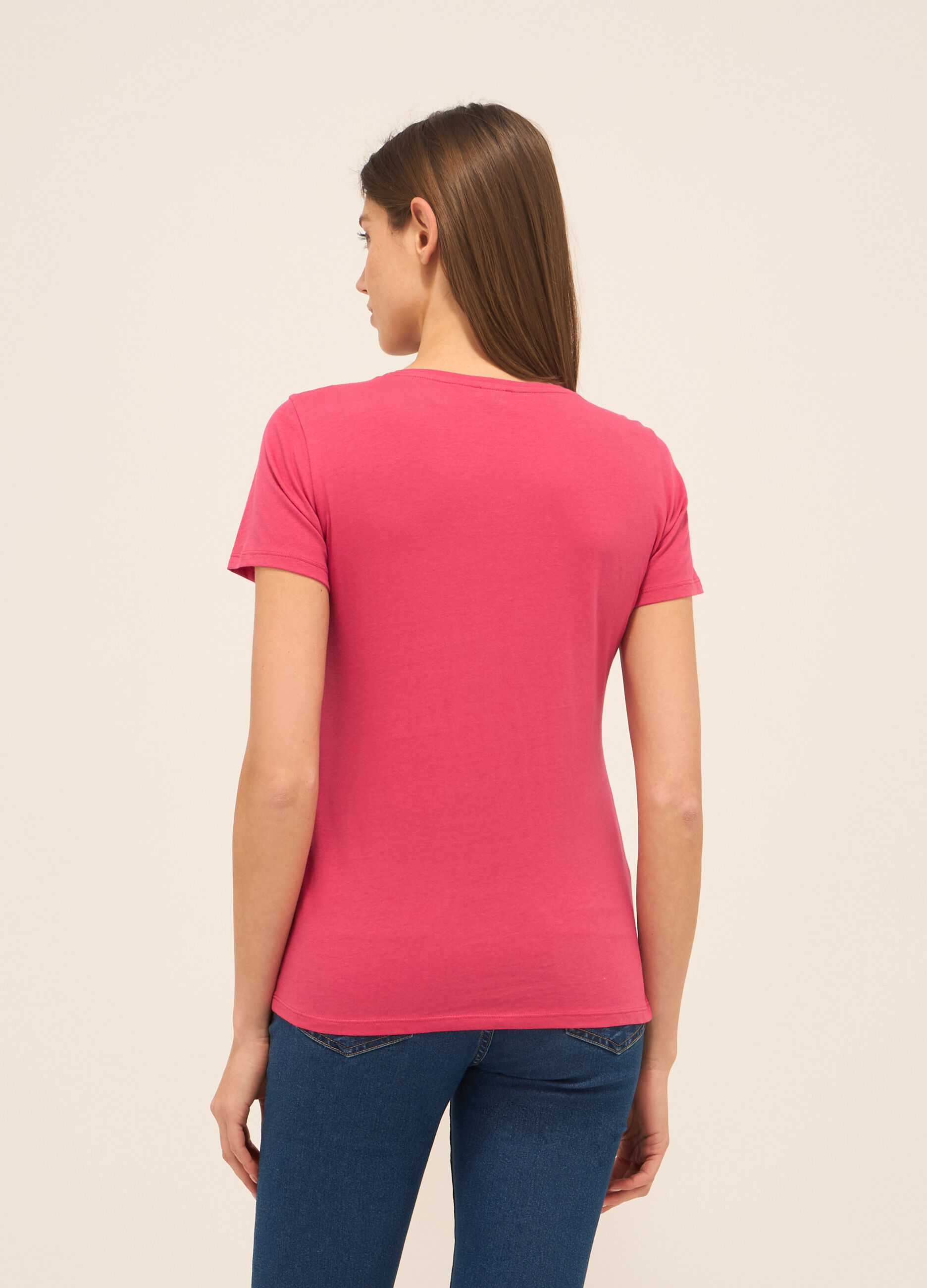T-shirt in jersey di puro cotone donna