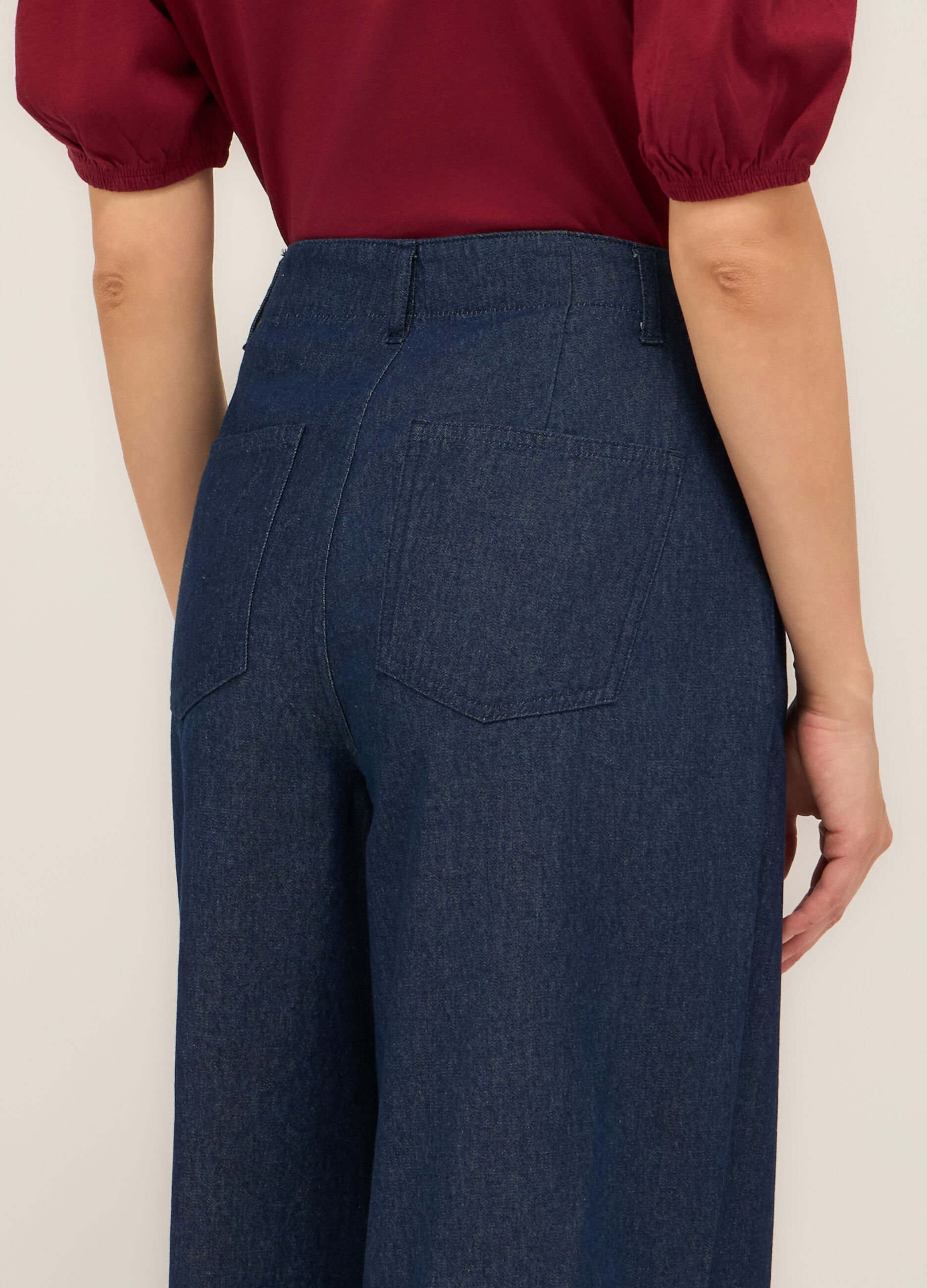Pantaloni palazzo in puro cotone donna_2
