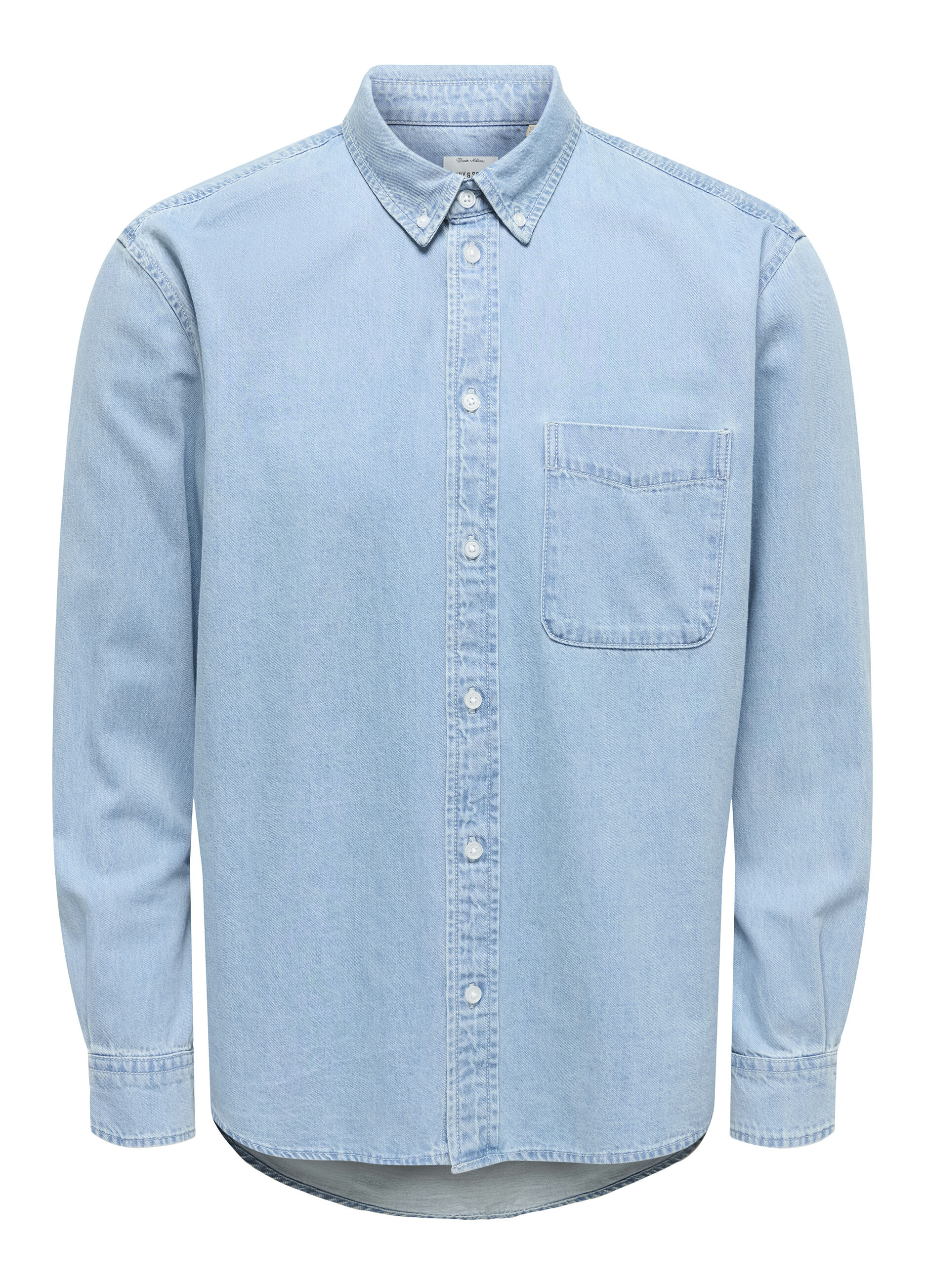 Camicia in denim colletto button-down uomo_5