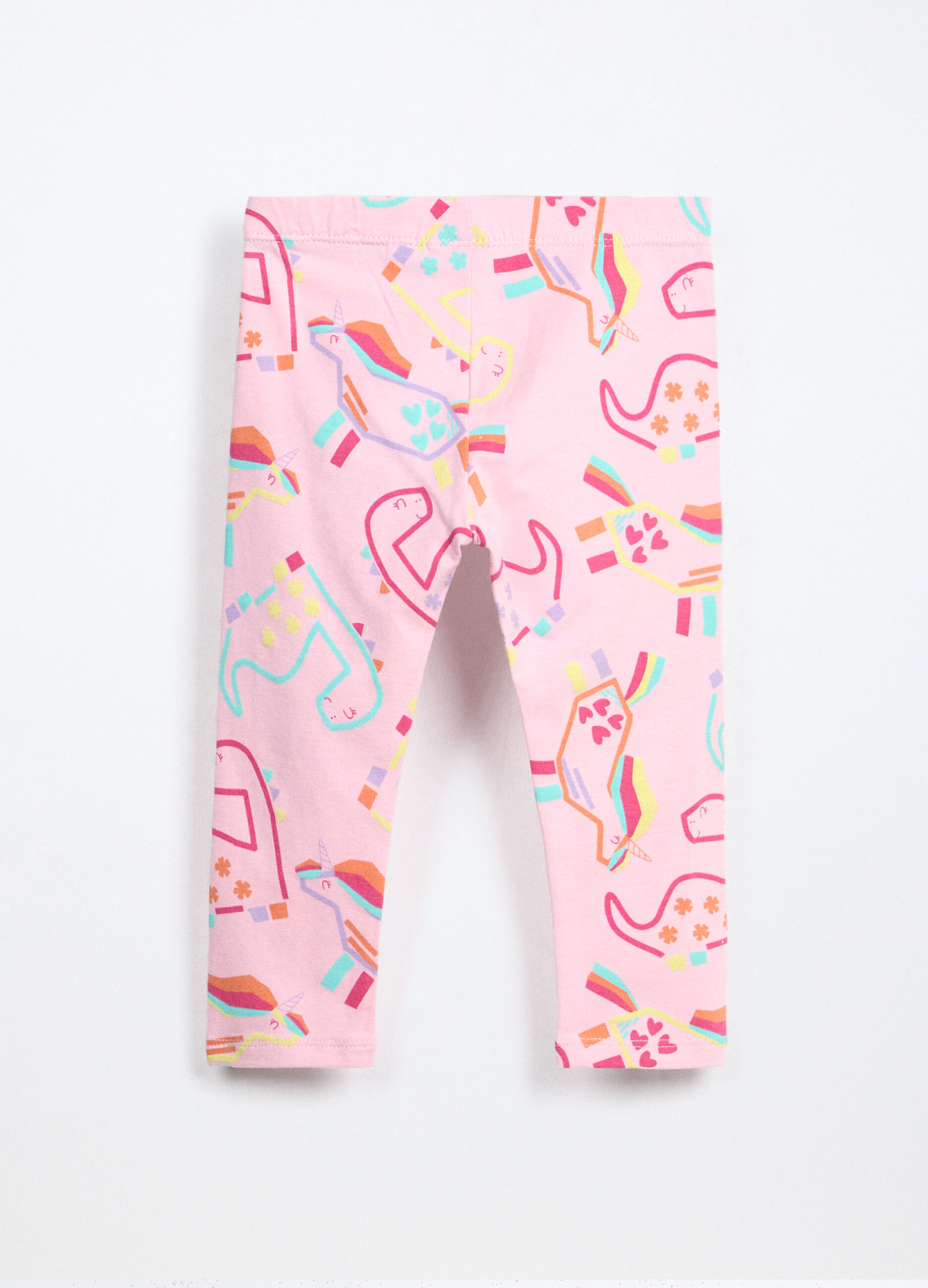 Leggings in jersey di cotone stretch neonata_1