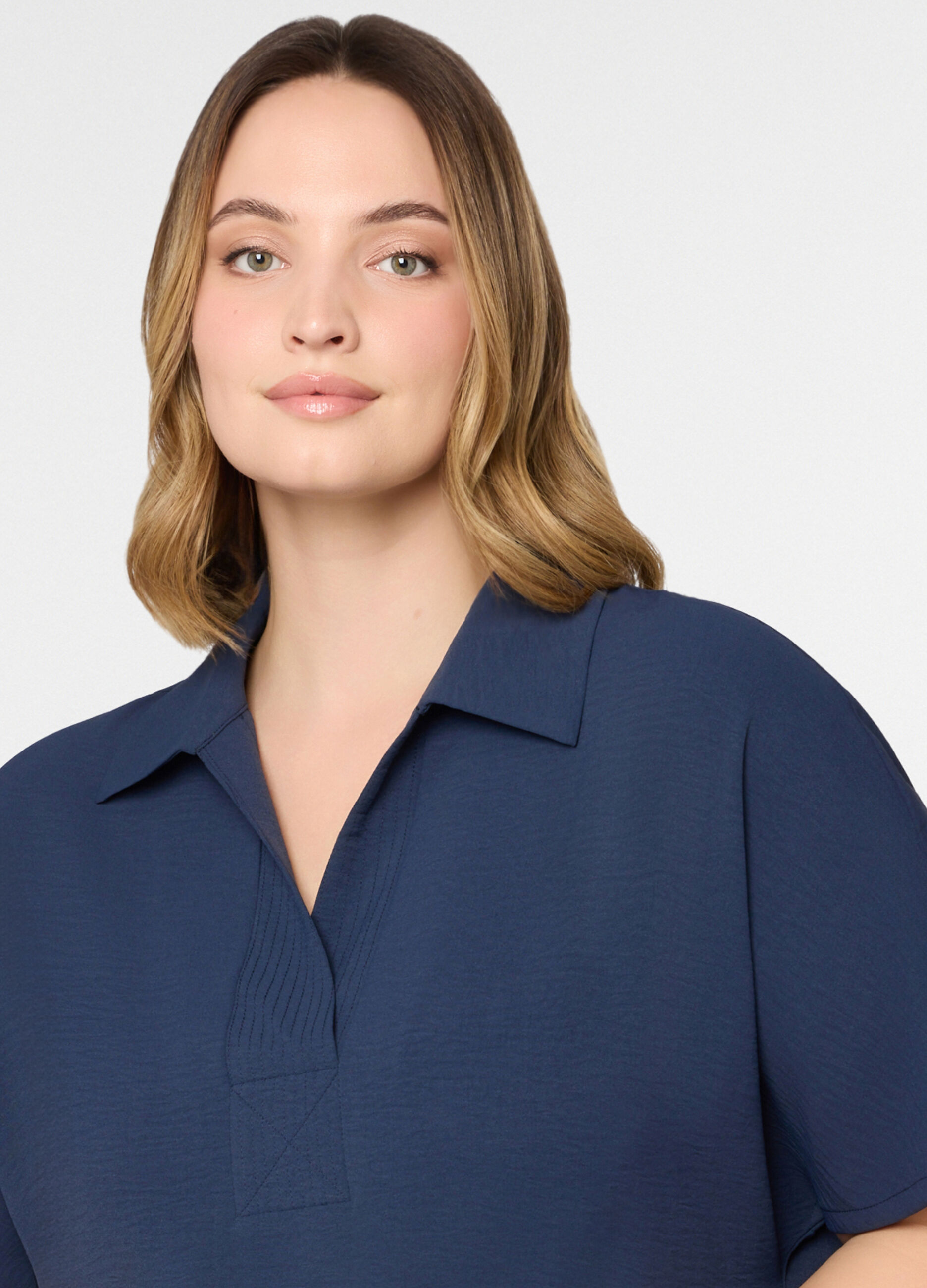 Abito lungo con colletto classico donna curvy_2