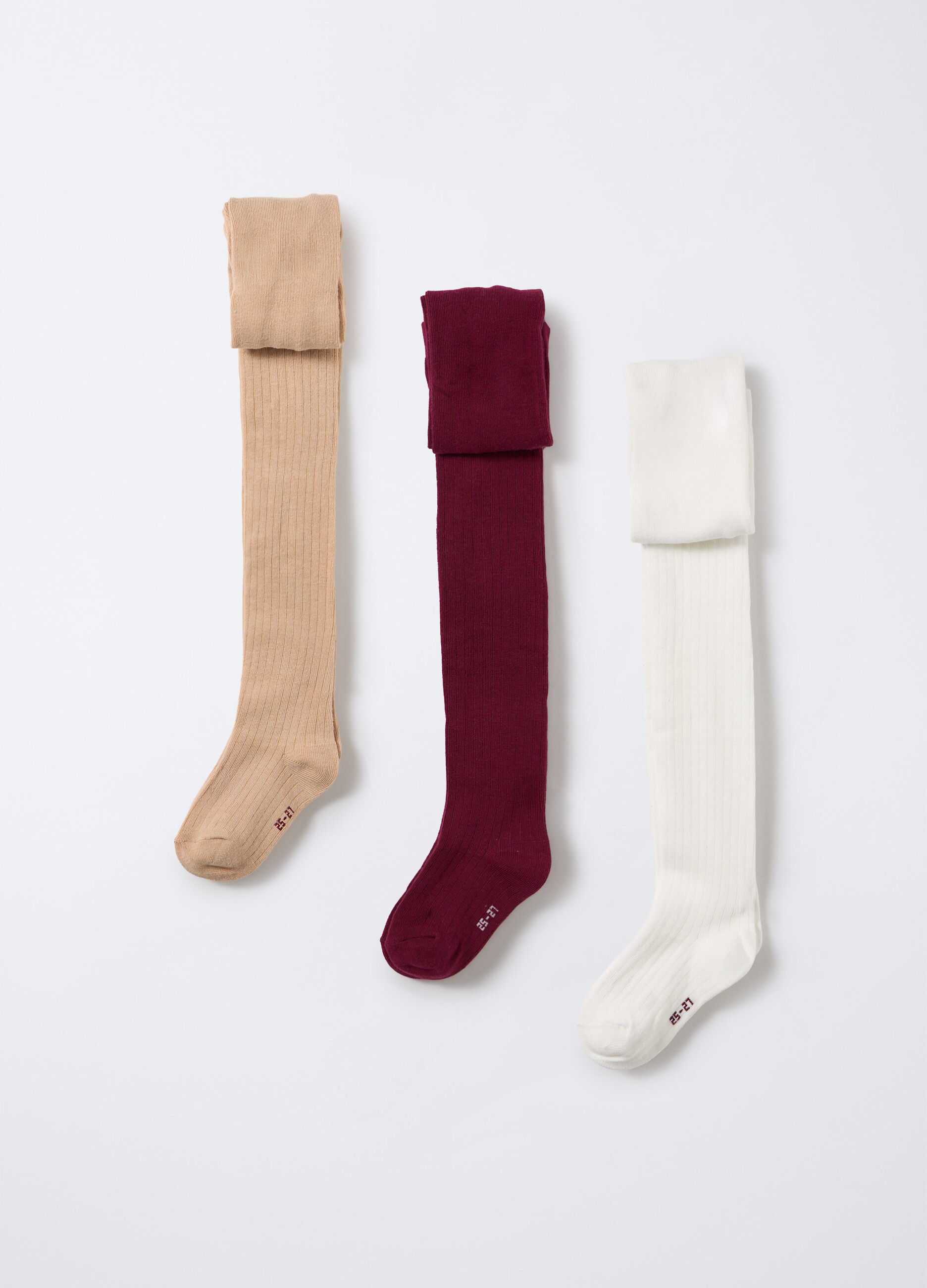 Pack 3 collant misto cotone stretch bambina_0