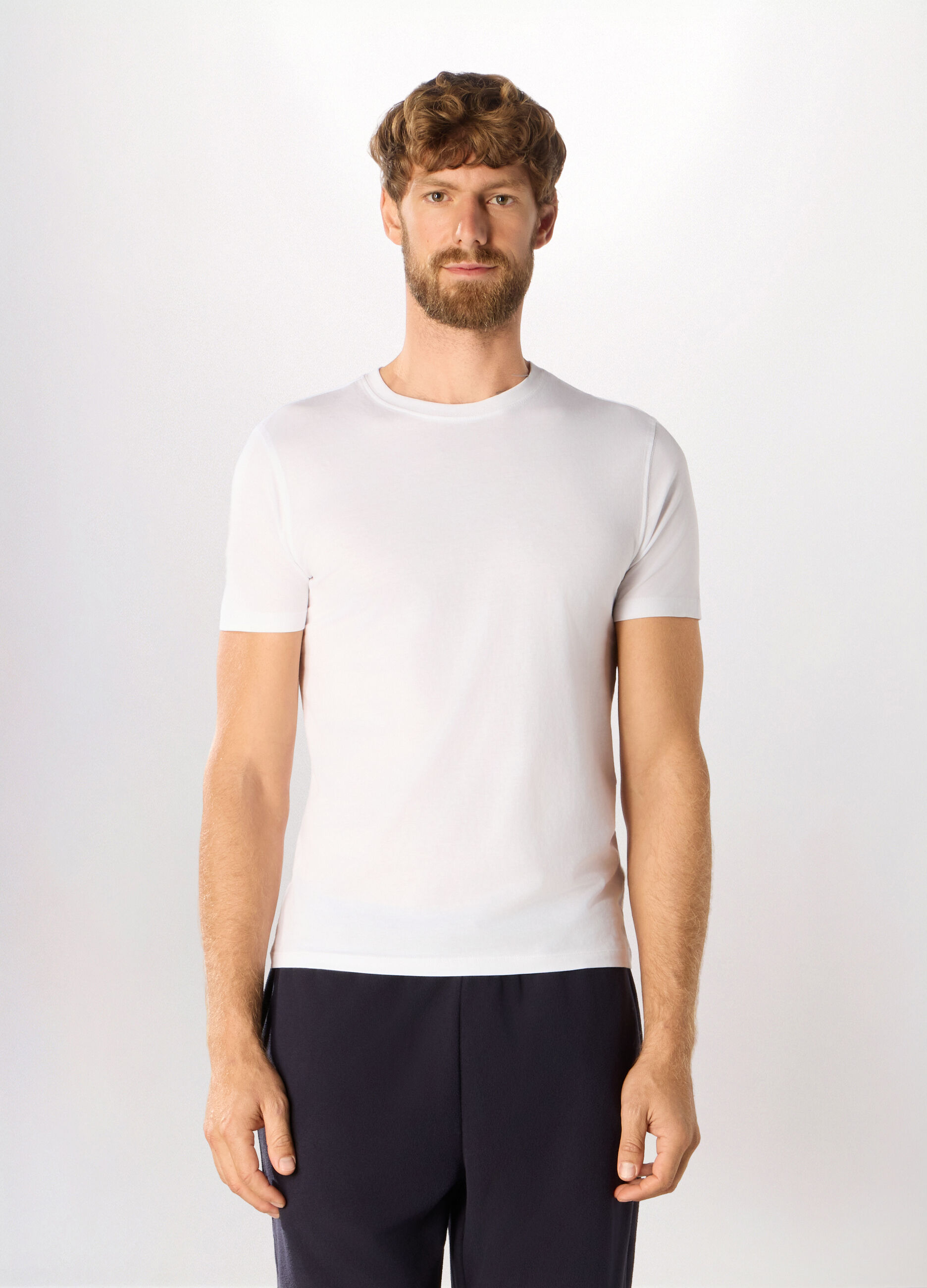 T-shirt girocollo slim fit in cotone uomo_0