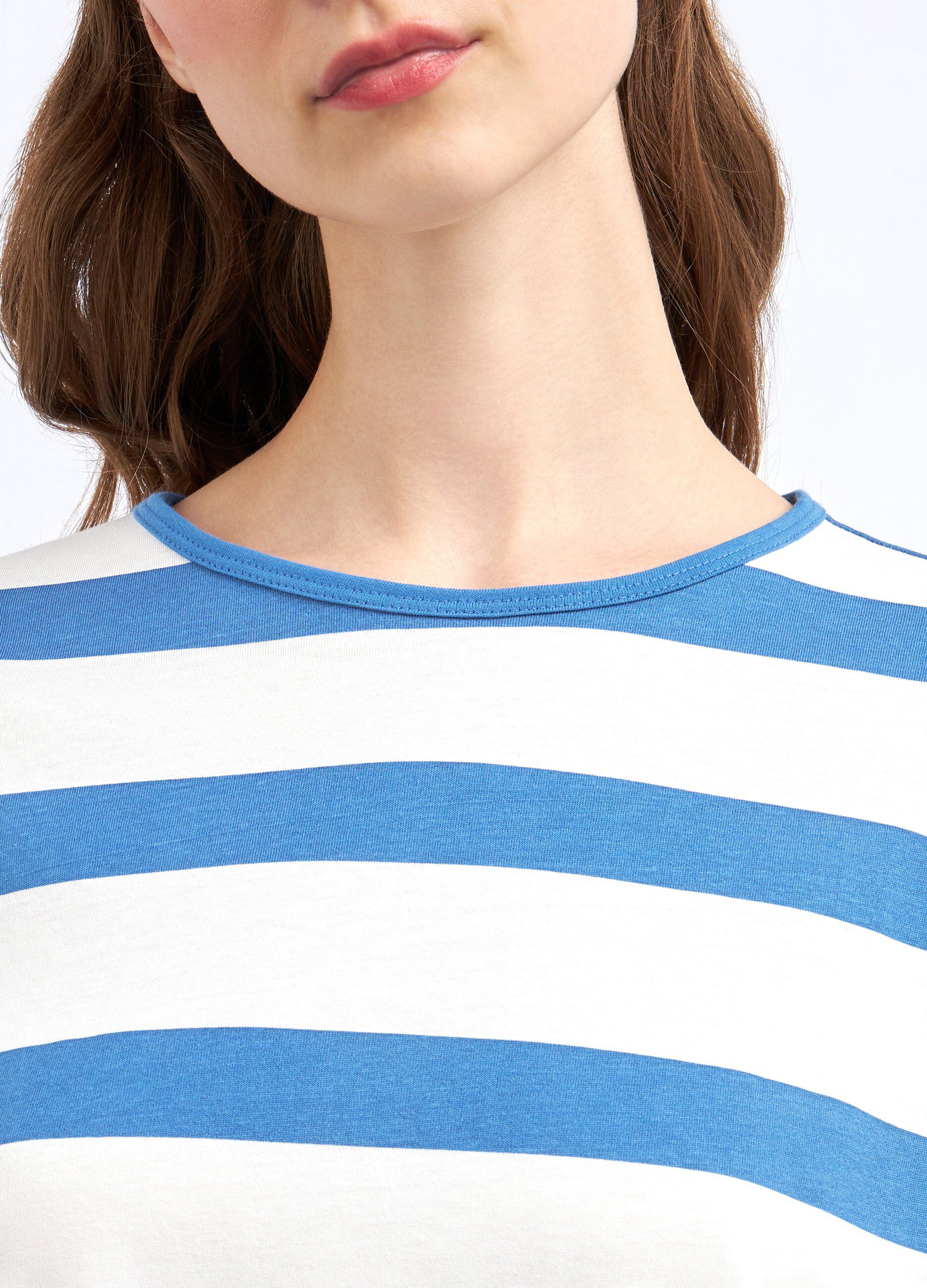 T-shirt in puro jersey di cotone a righe donna_2