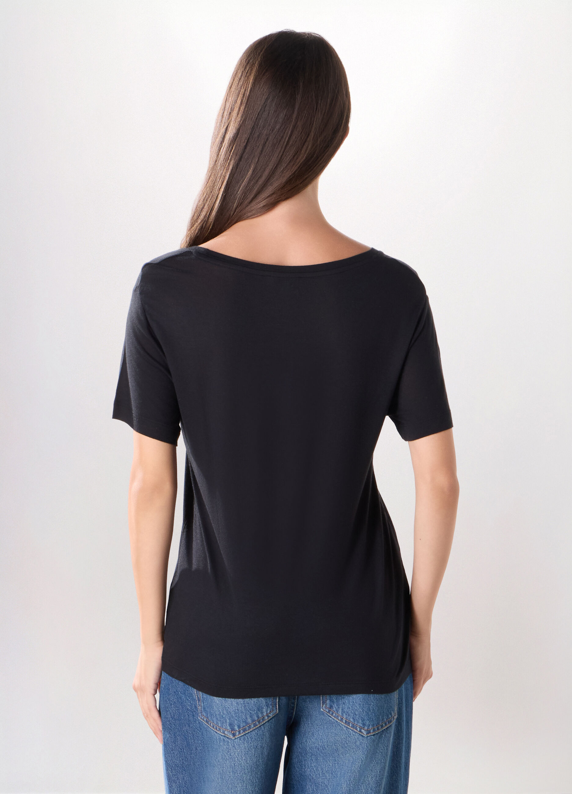 T-shirt in jersey di pura viscosa donna_1