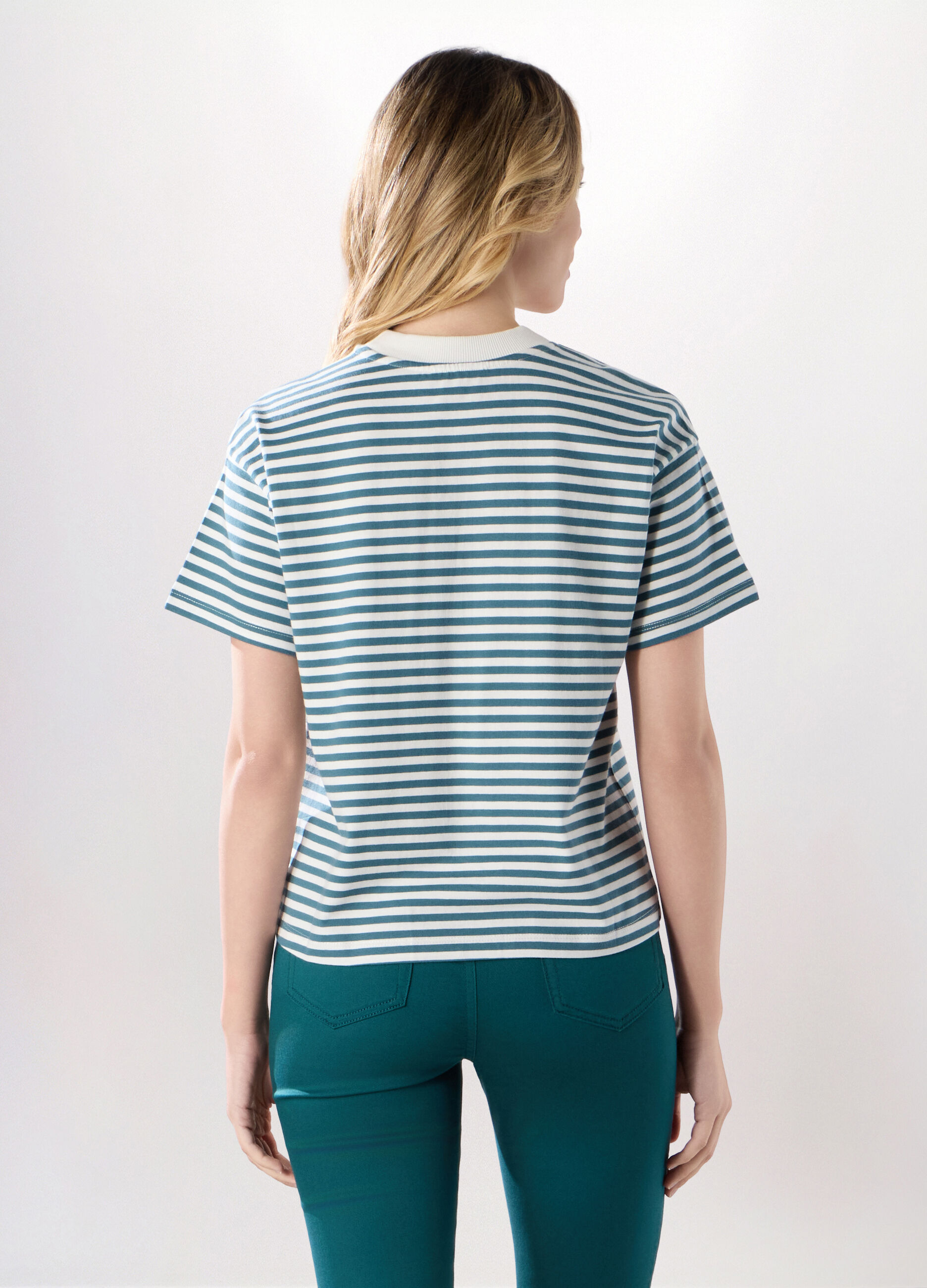 T-shirt in jersey di puro cotone donna_1