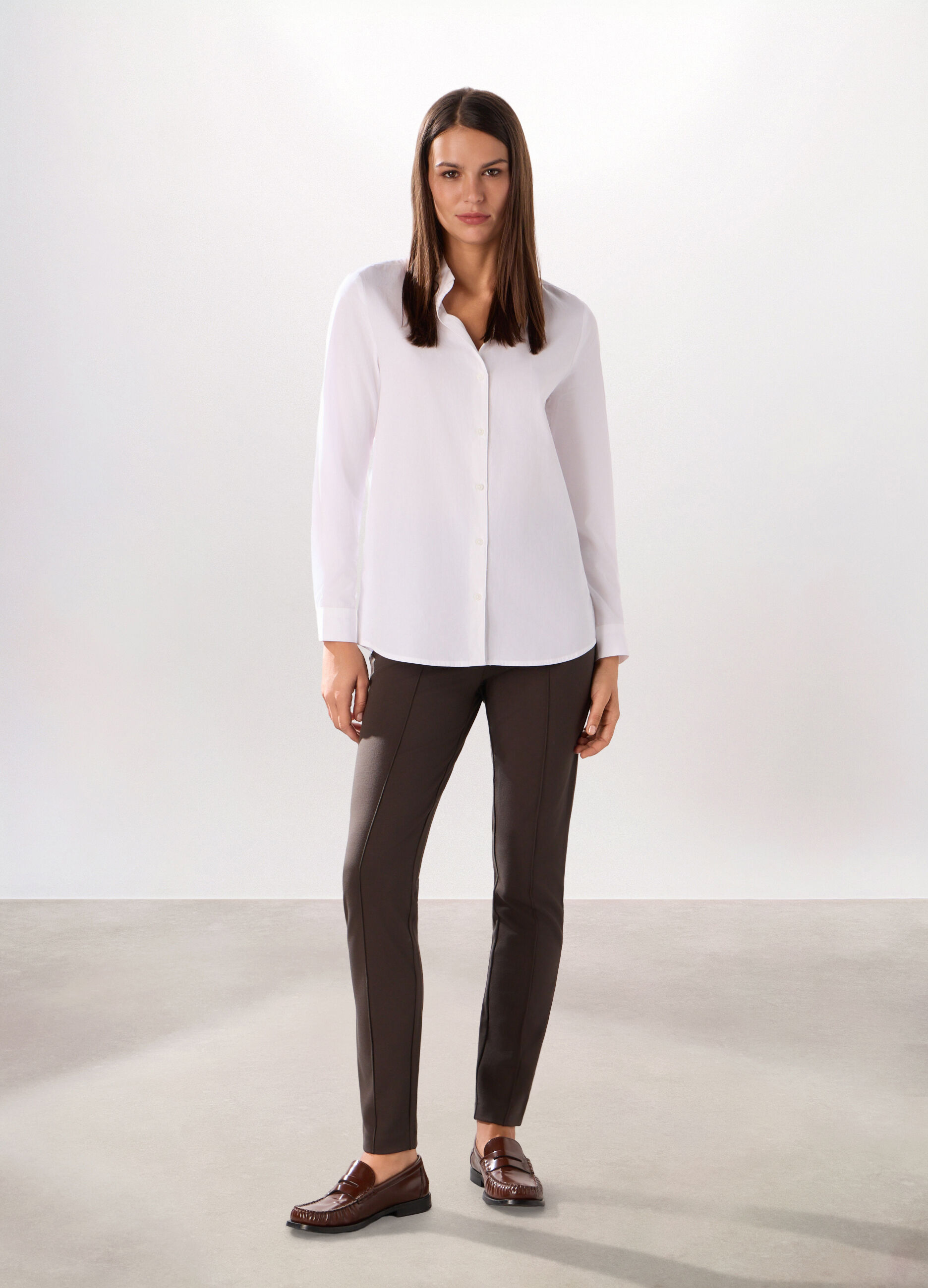 Pantaloni lunghi in punto Milano donna_0