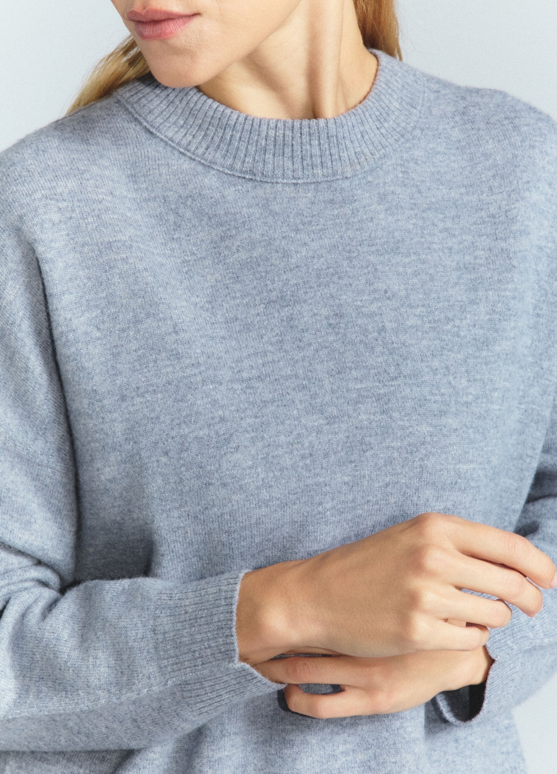 Maglia girocollo rasata donna_4