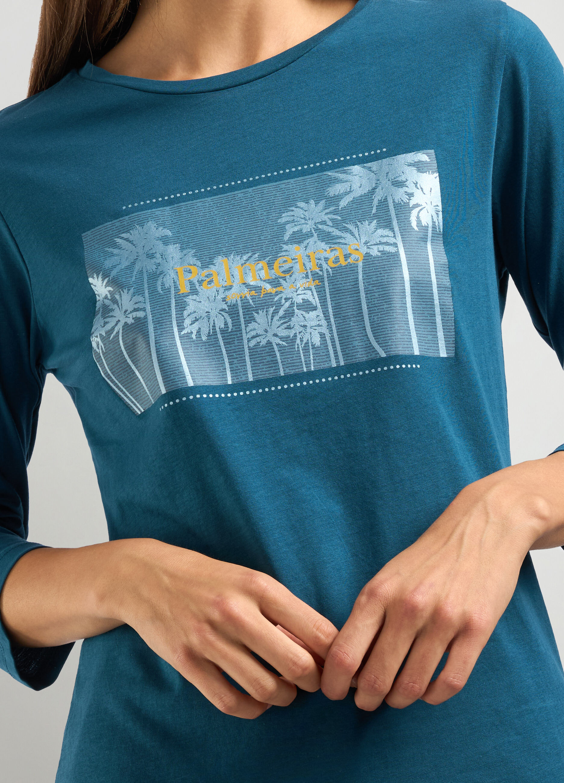 T-shirt in jersey di puro cotone donna_2