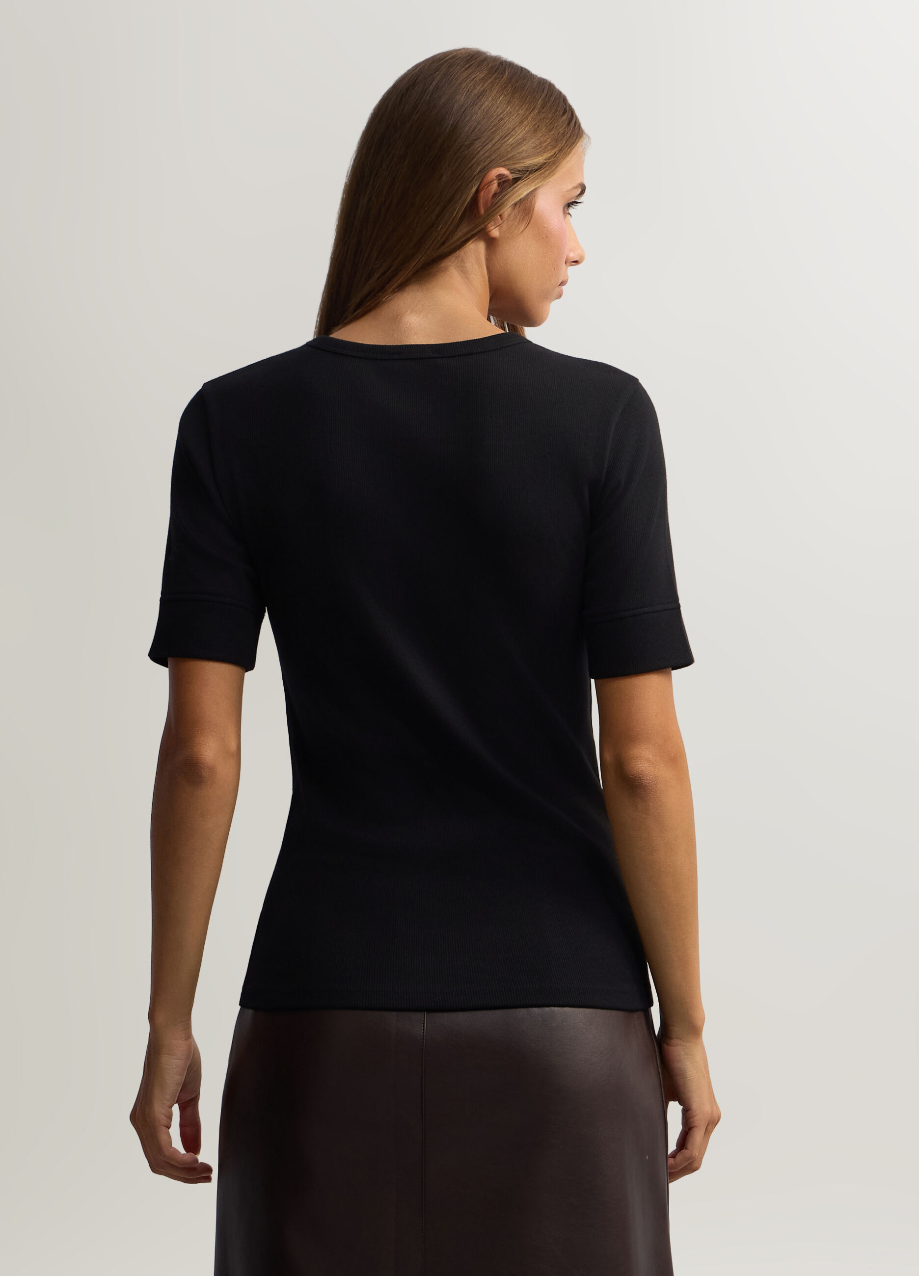 T-shirt girocollo stretch donna_1