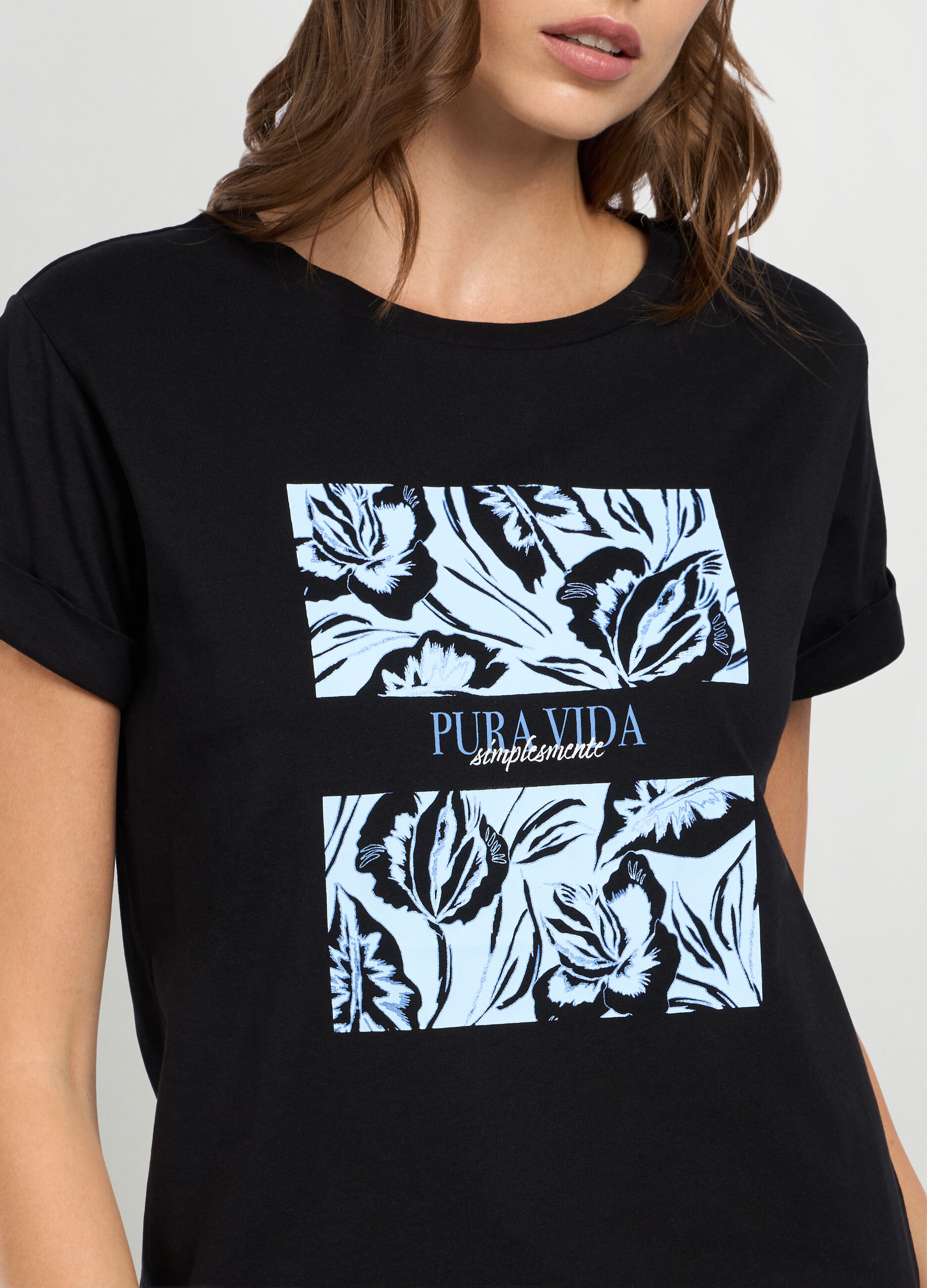 T-shirt in jersey di puro cotone donna_2