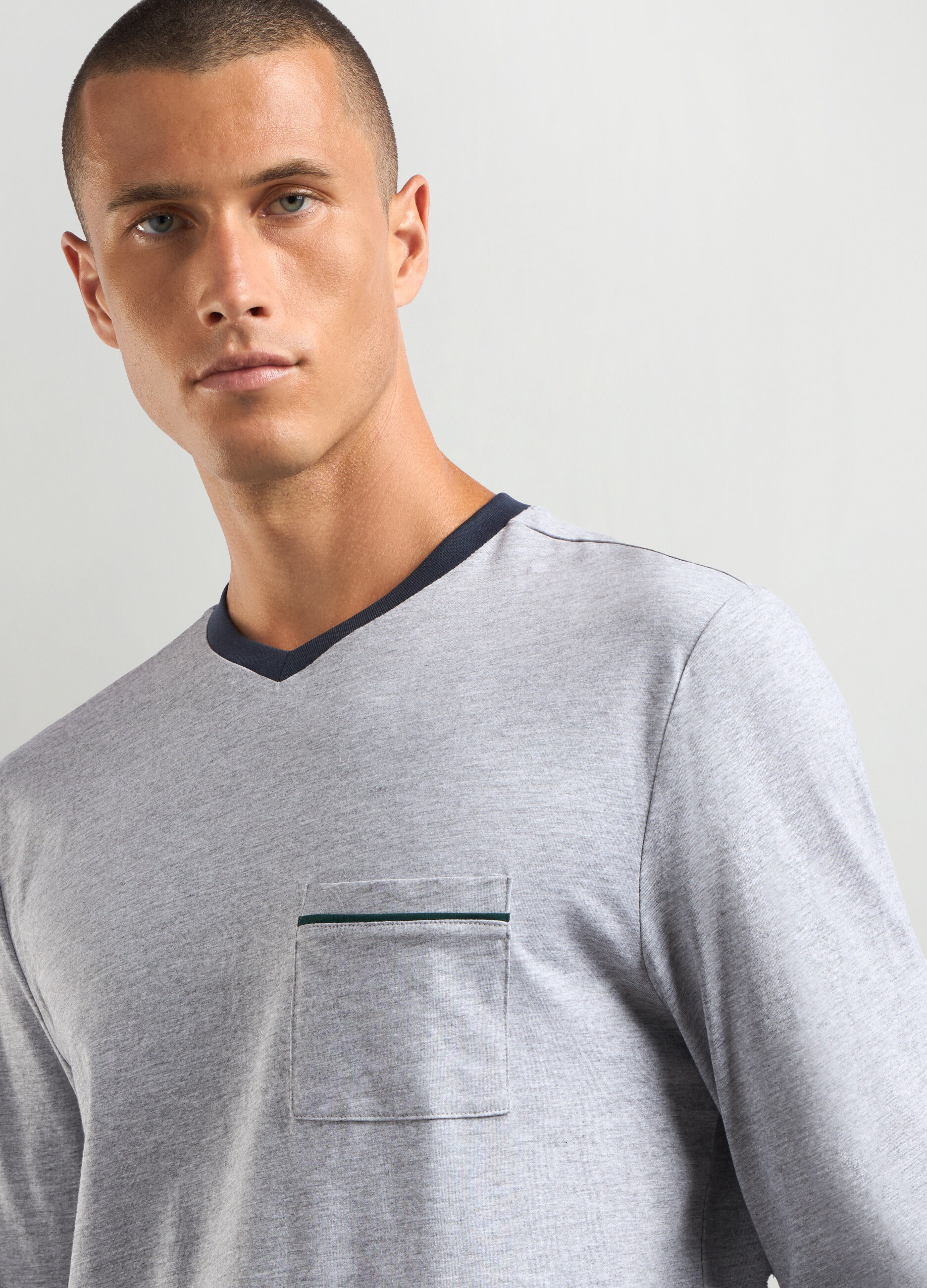 Set pigiama lungo in cotone uomo_2