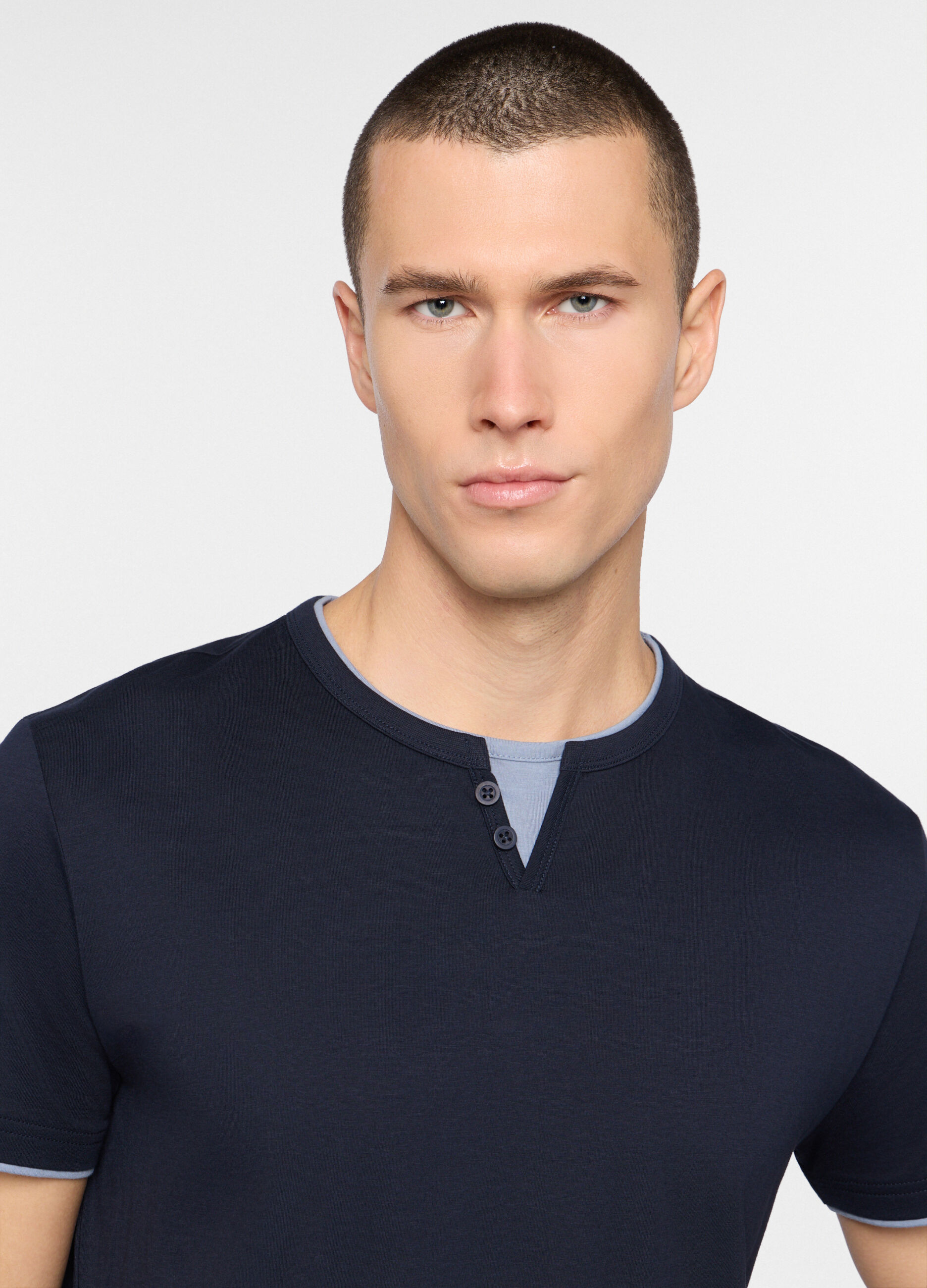 Pigiama corto bicolore in cotone uomo_2