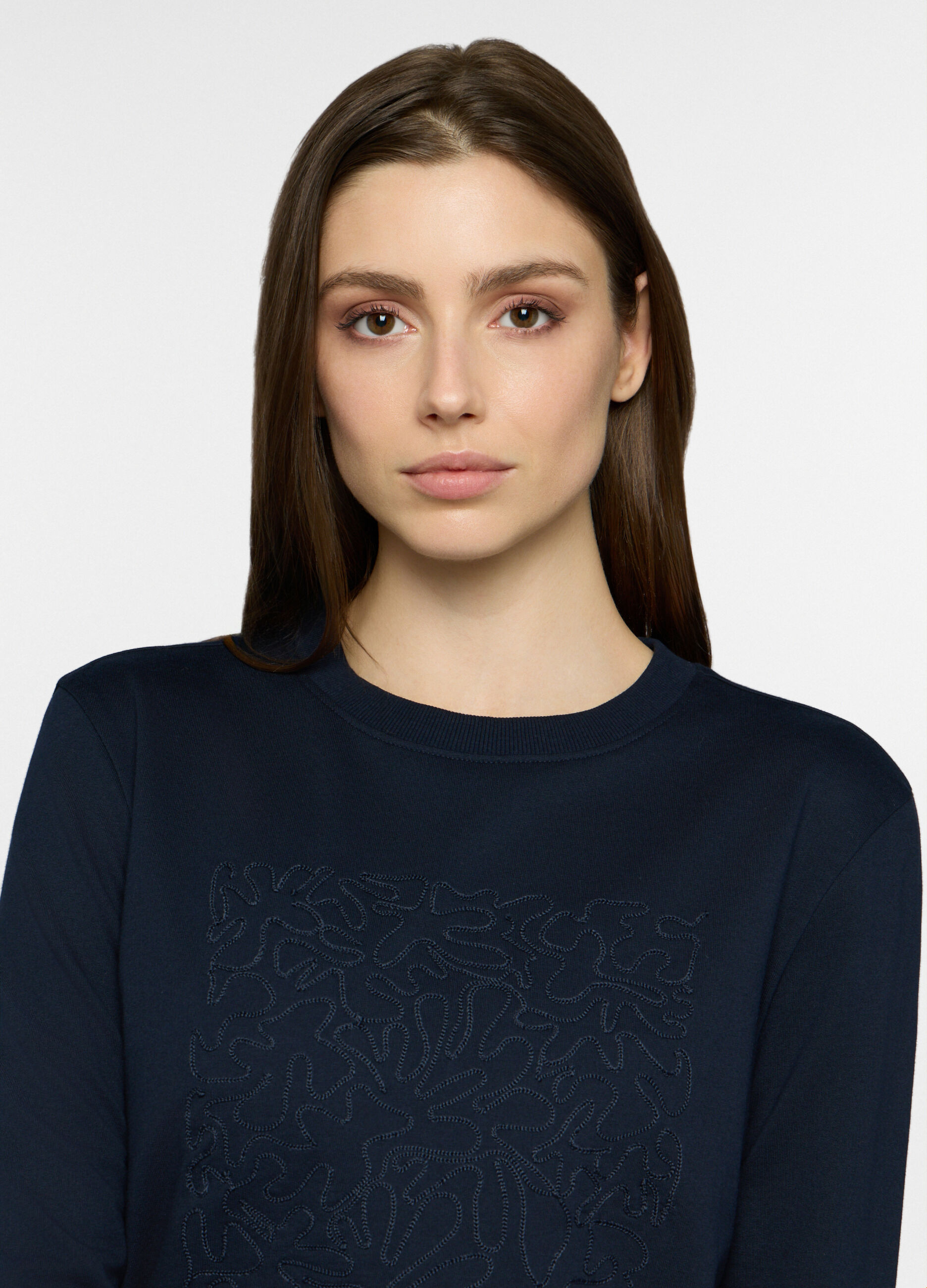 Felpa girocollo in french terry donna_2