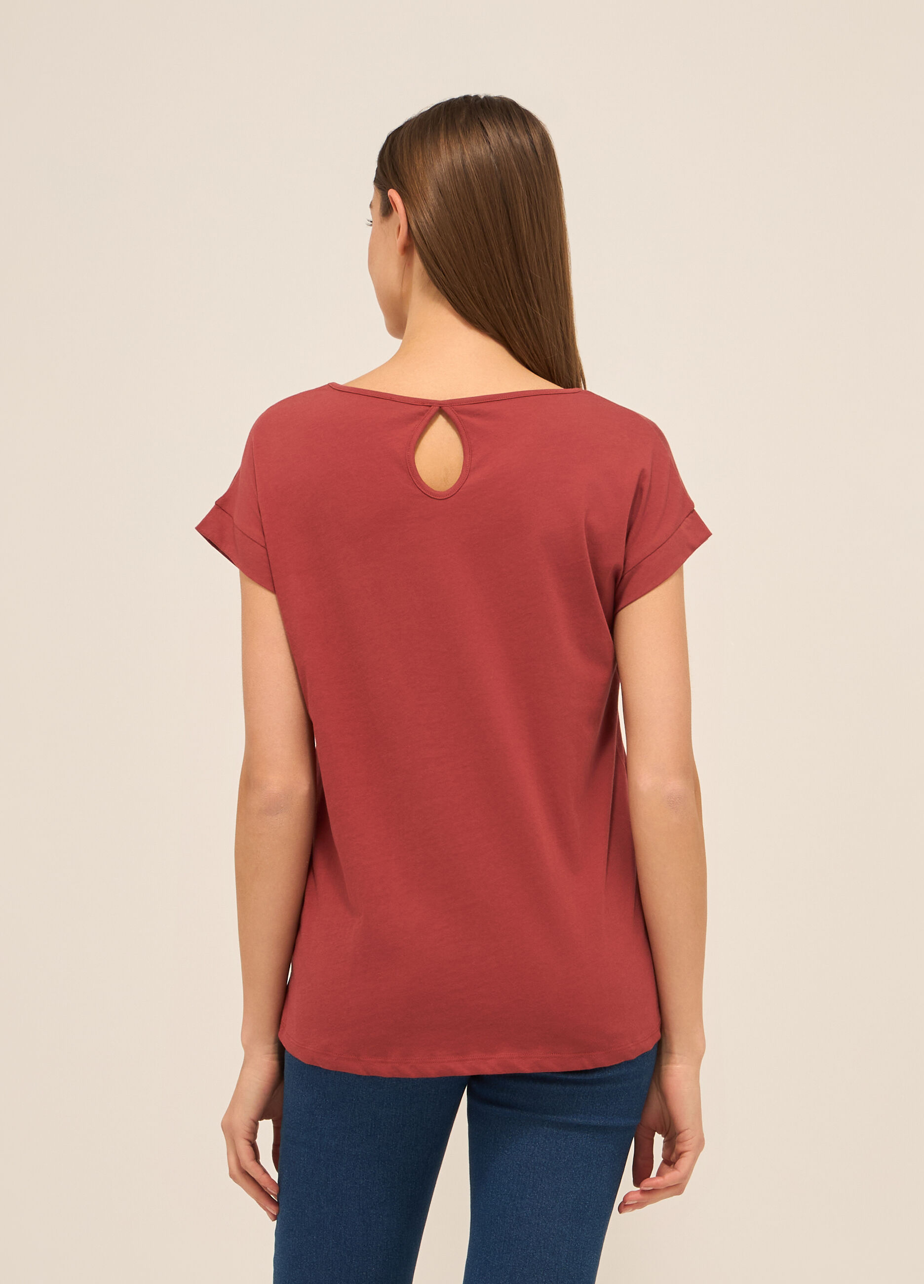 T-shirt in jersey di puro cotone donna_1