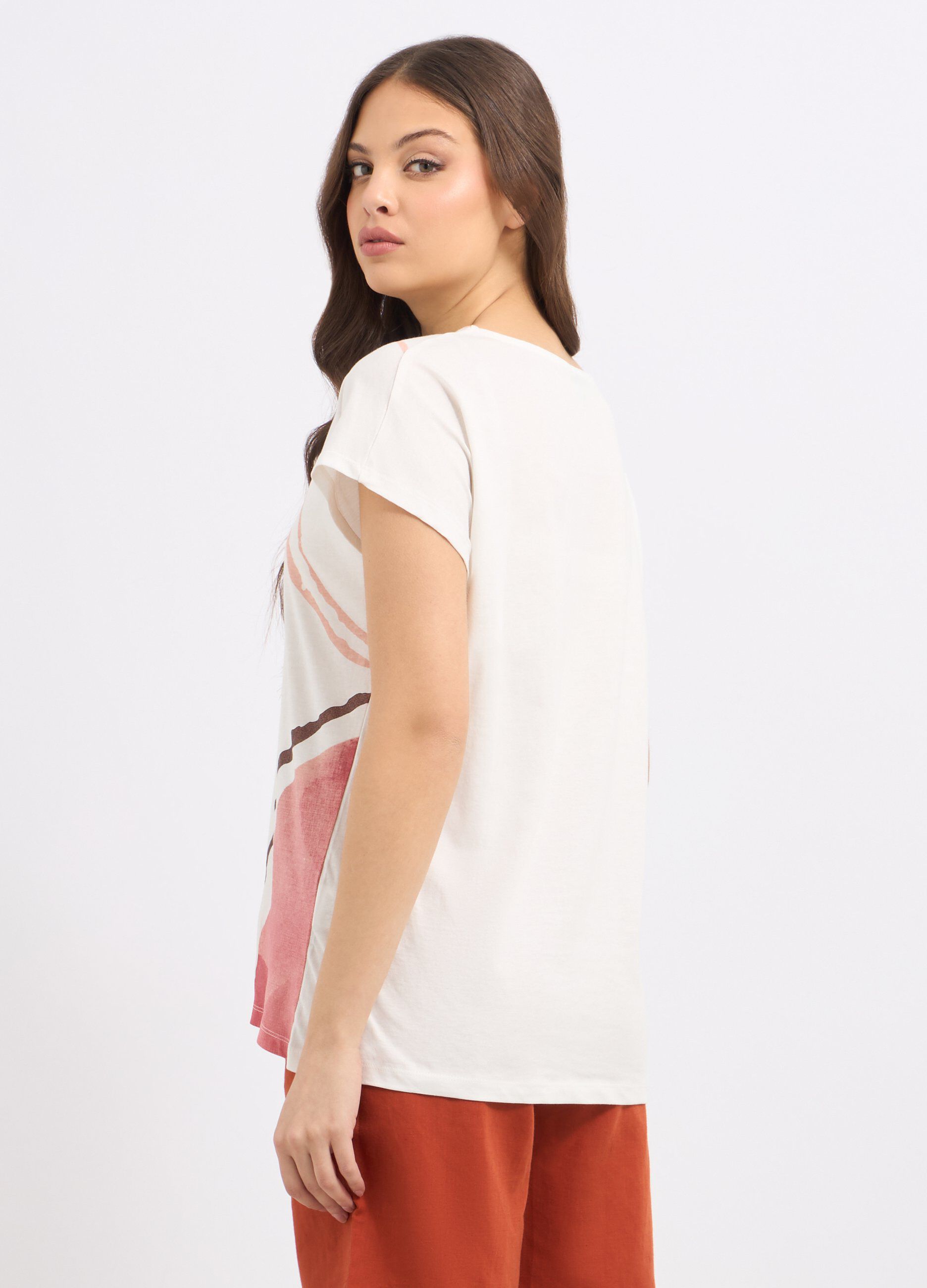 T-shirt in puro cotone con stampa donna_1