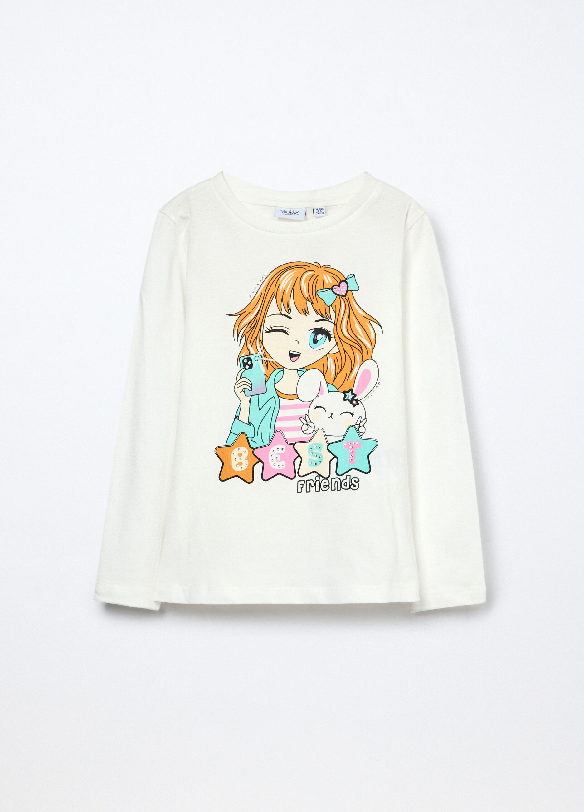 T-shirt in jersey di puro cotone bambina_0