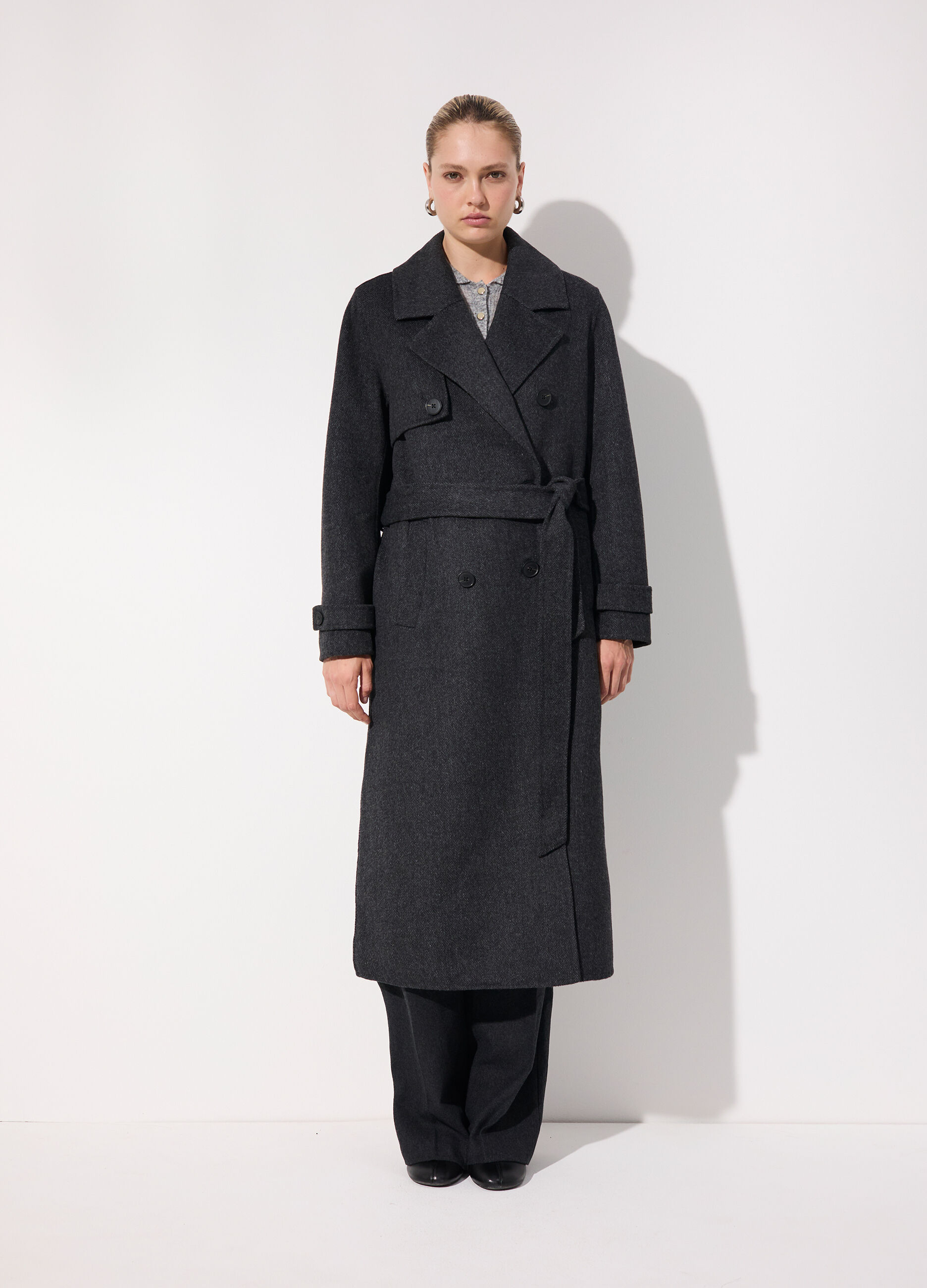 Cappotto doppiopetto in misto lana donna_1
