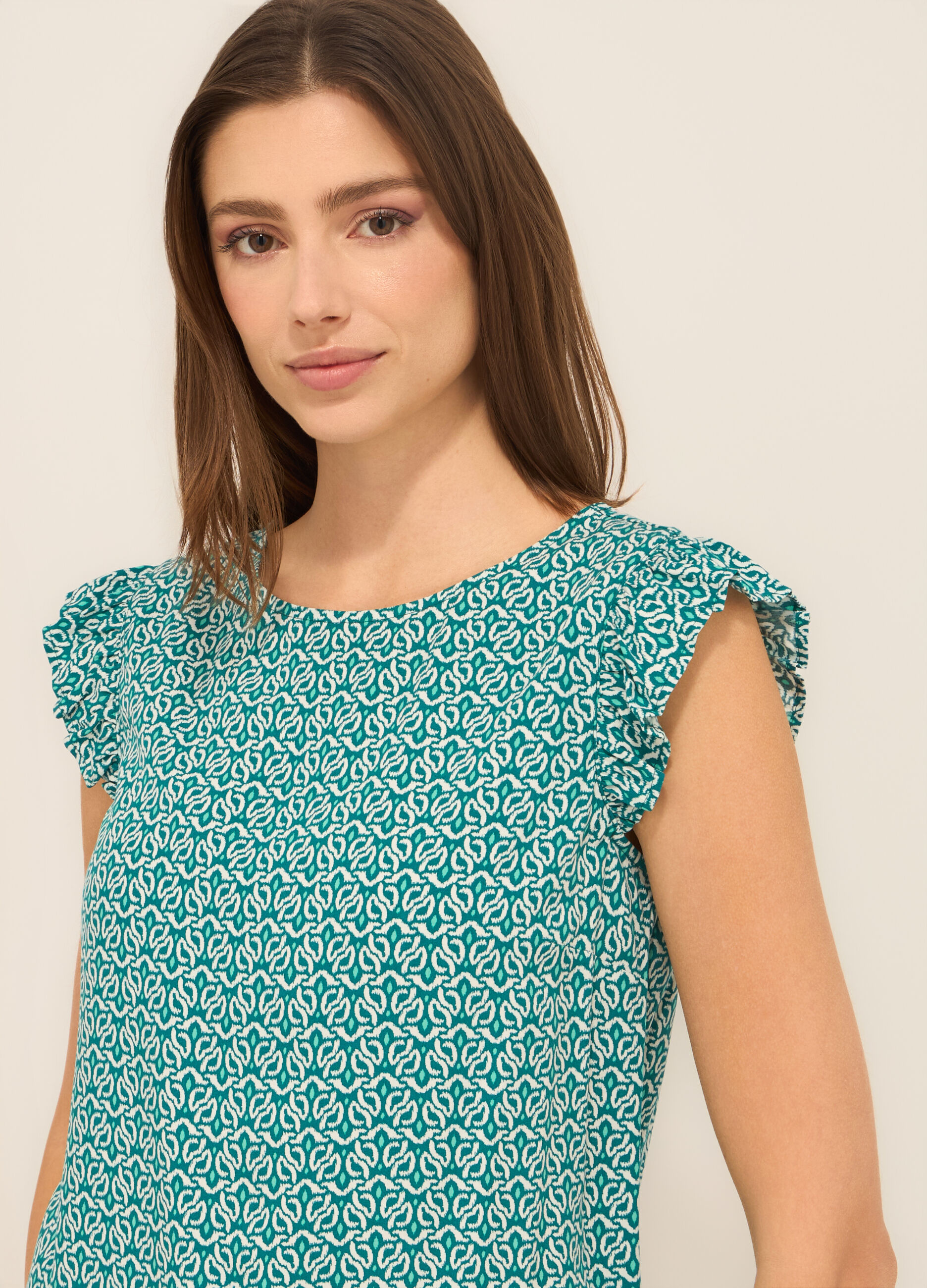 Blusa in pura viscosa con stampa donna_2