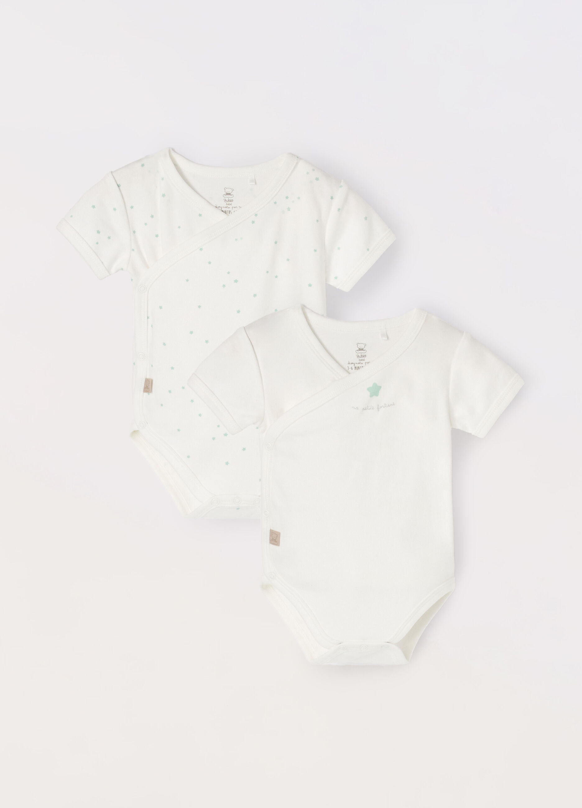 Pack 2 body incrociati in interlock di puro cotone _0