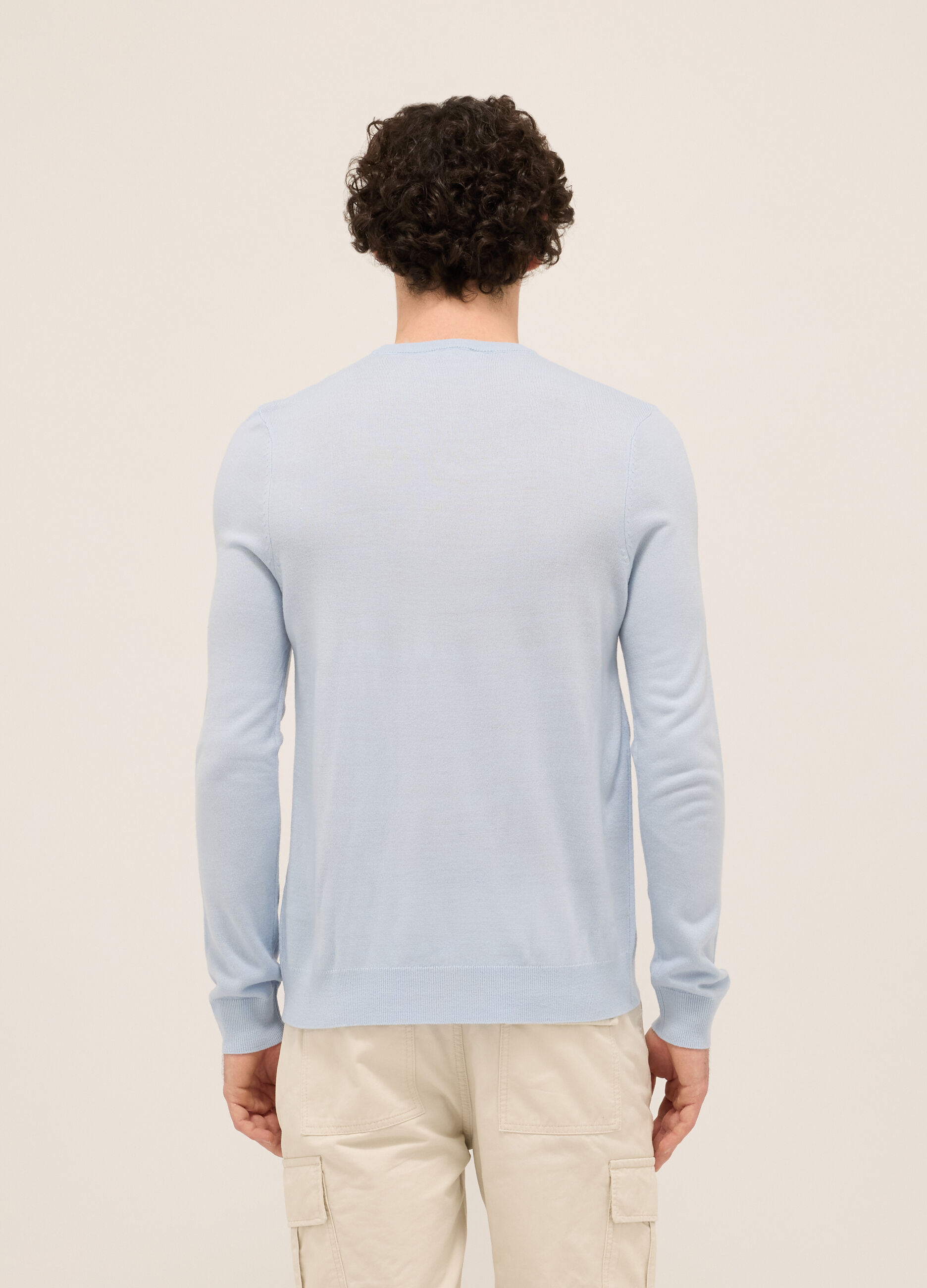 Maglione girocollo in maglia rasata uomo_1