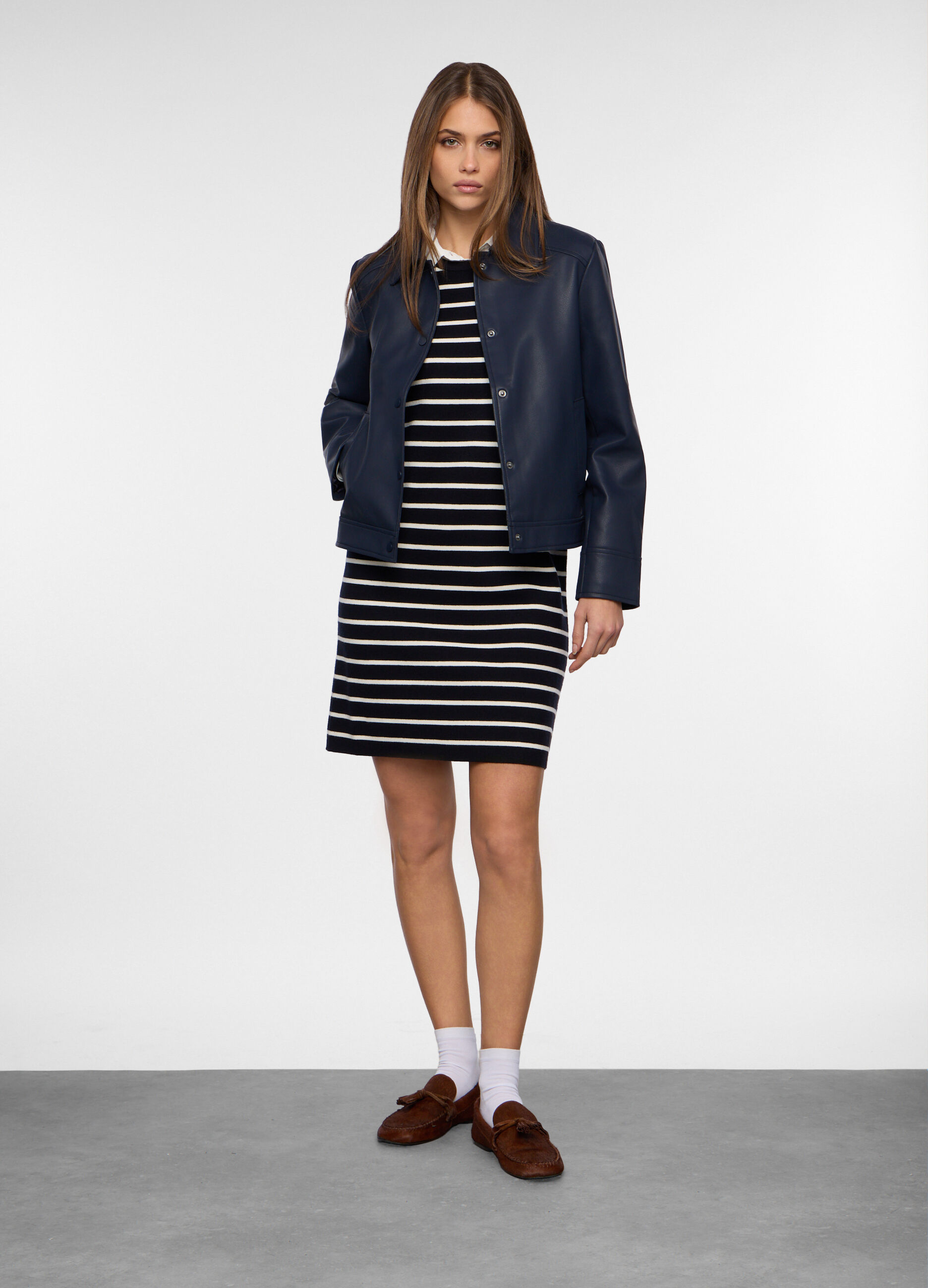 Giacca in eco pelle donna_0