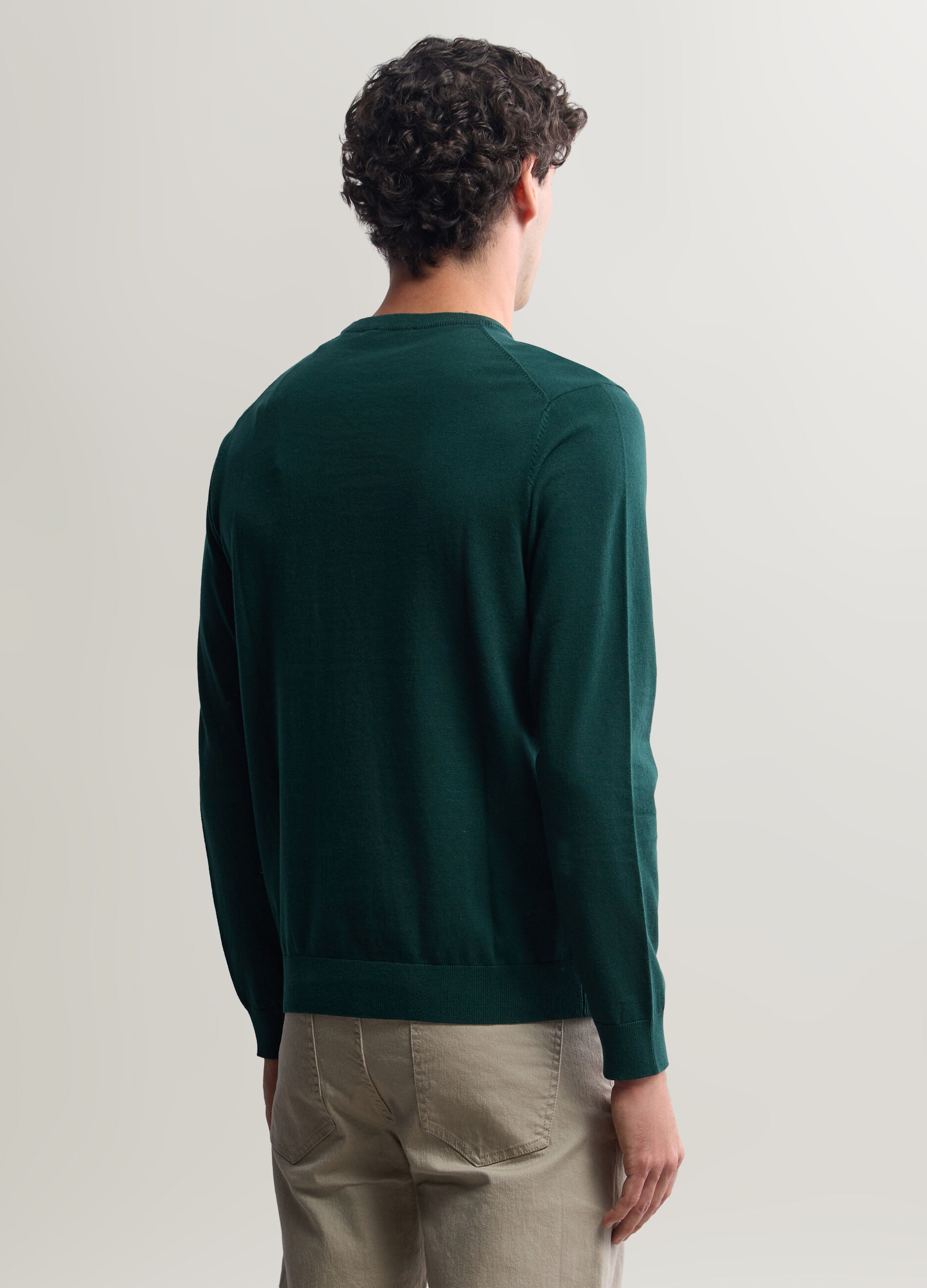 Maglione girocollo in misto cotone uomo_1