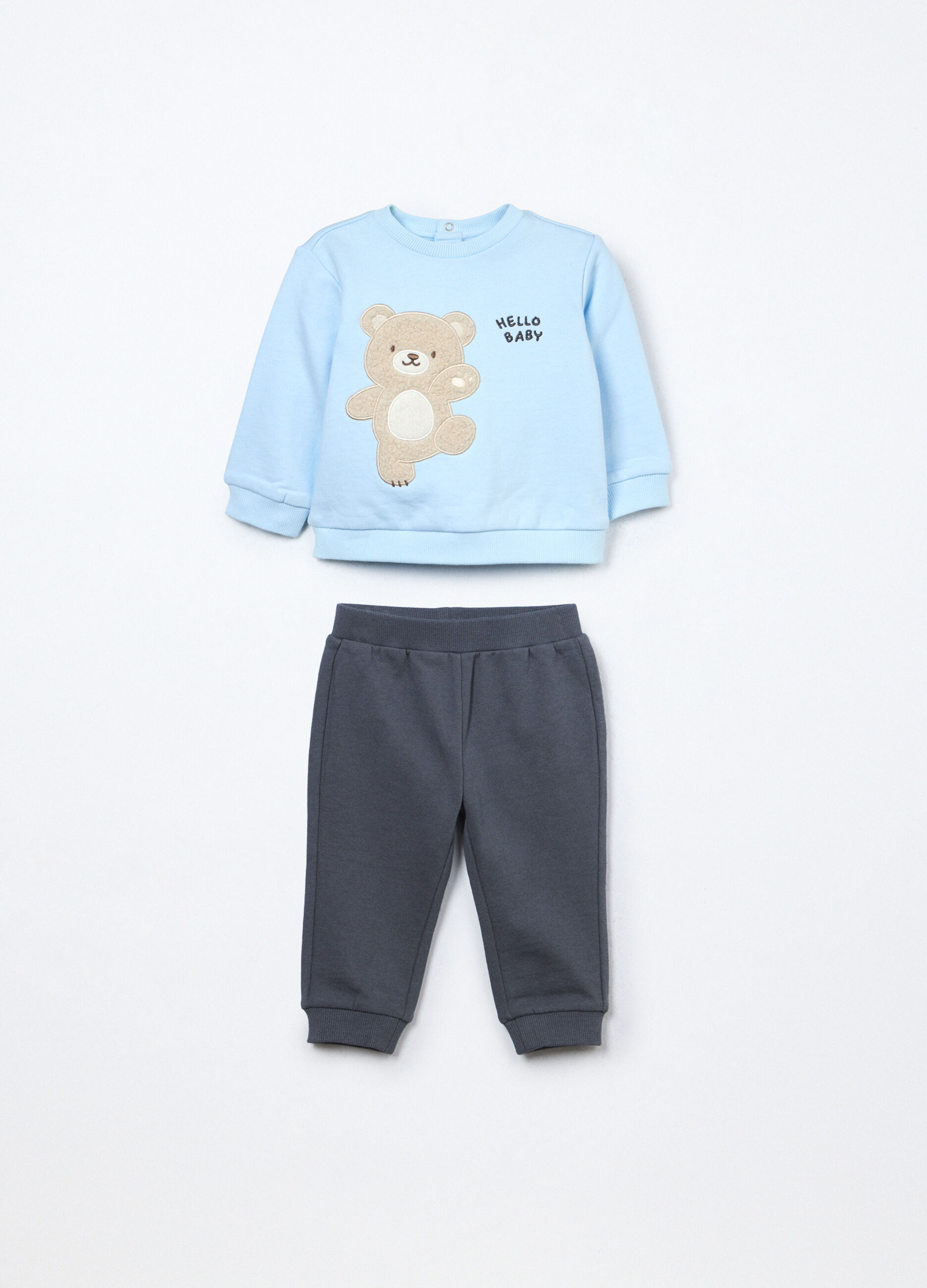 Jogging set in puro cotone fleece neonato_0