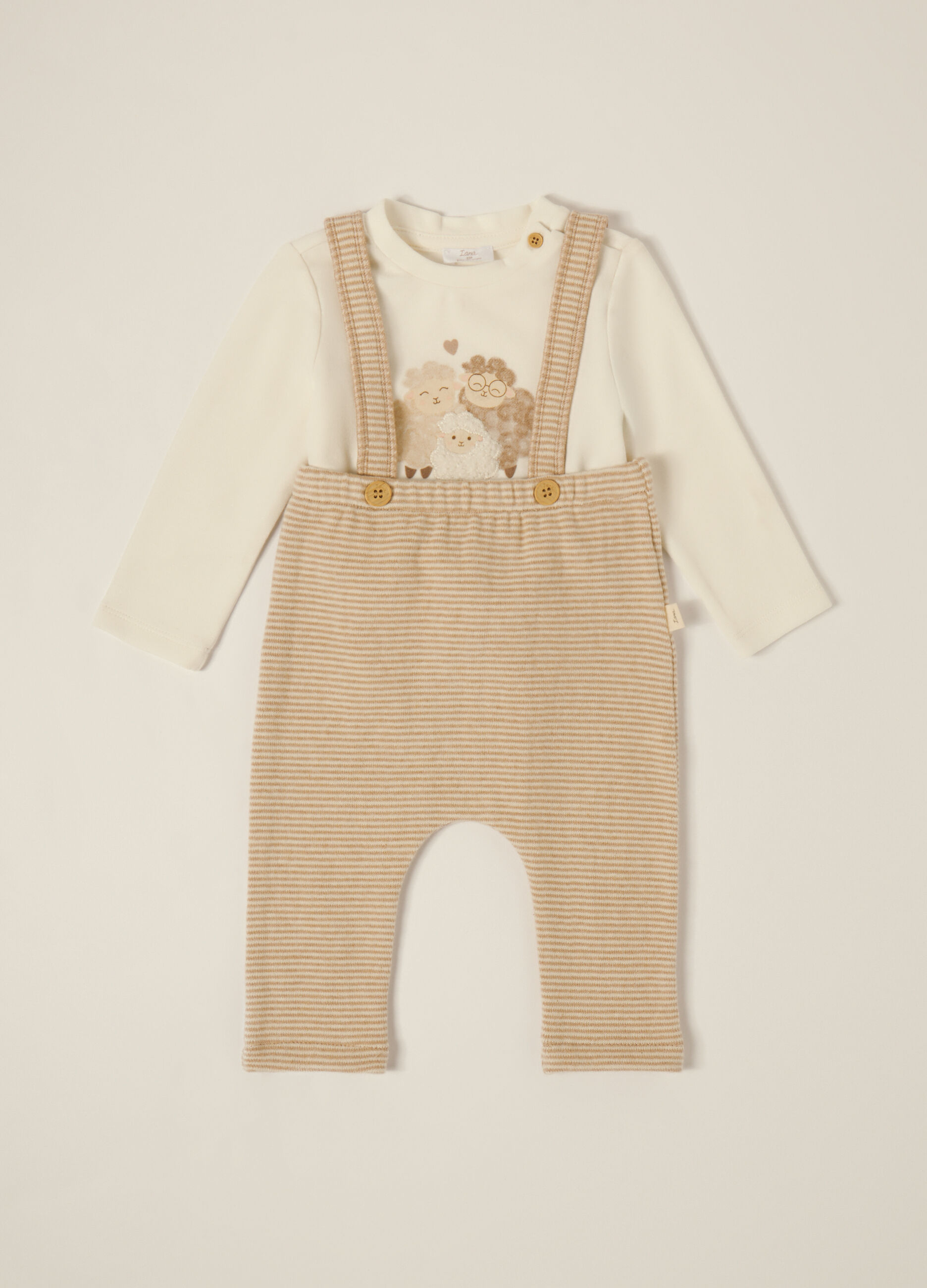 Set bianco e beige per neonato_0