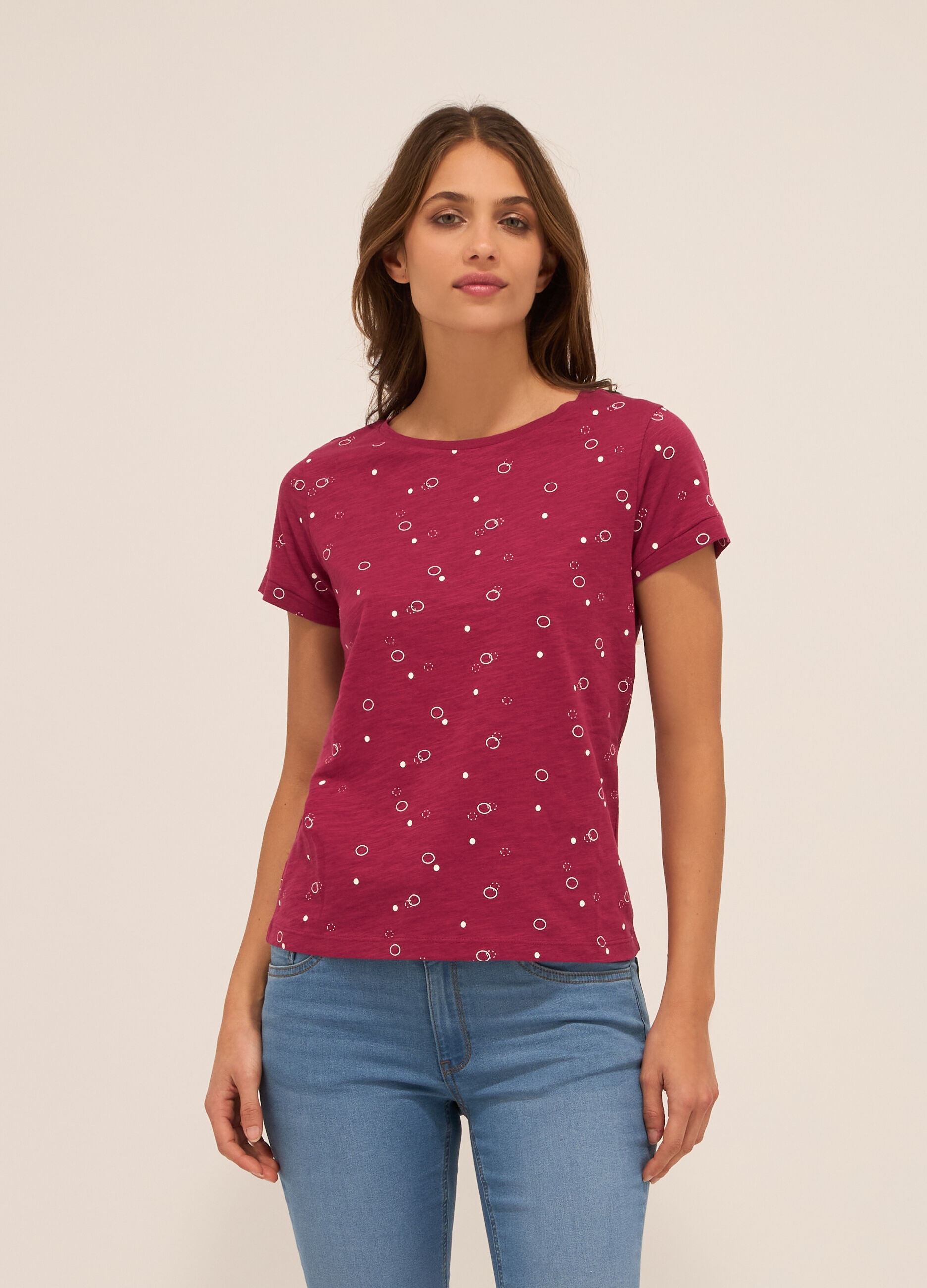 T-shirt in puro cotone donna_0