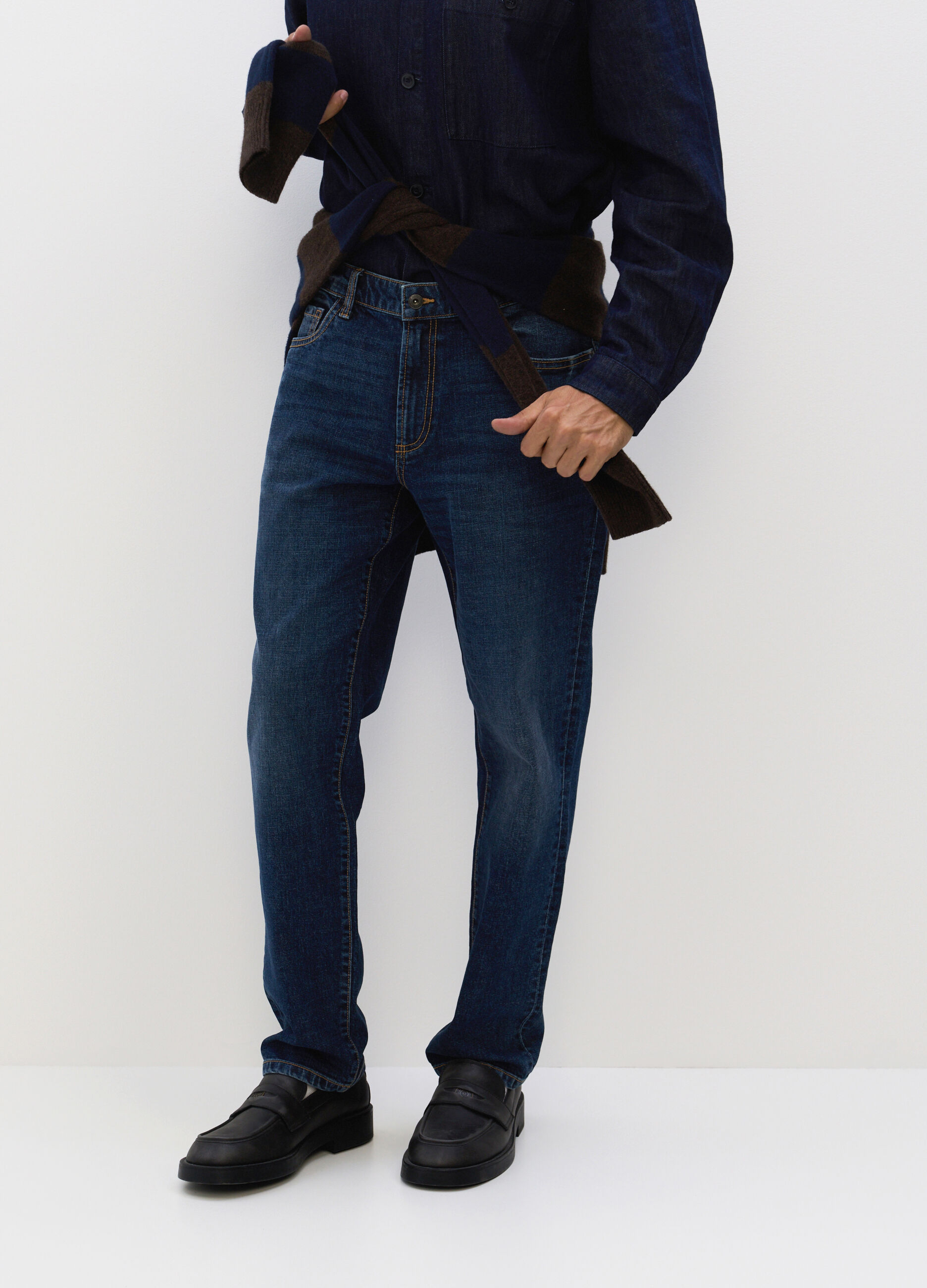 Jeans regular fit in denim stretch uomo_2