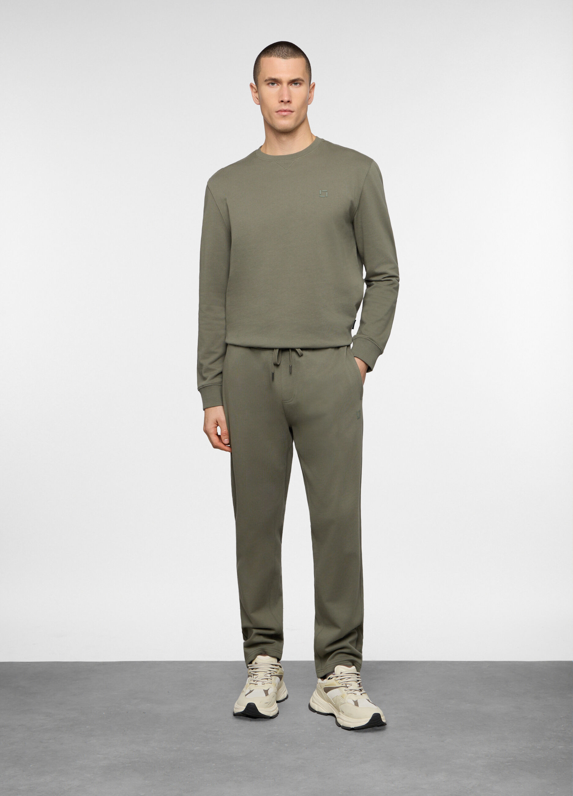 Jogger con elastico in cotone uomo_0
