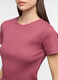 T-shirt girocollo in costina stretch donna_2