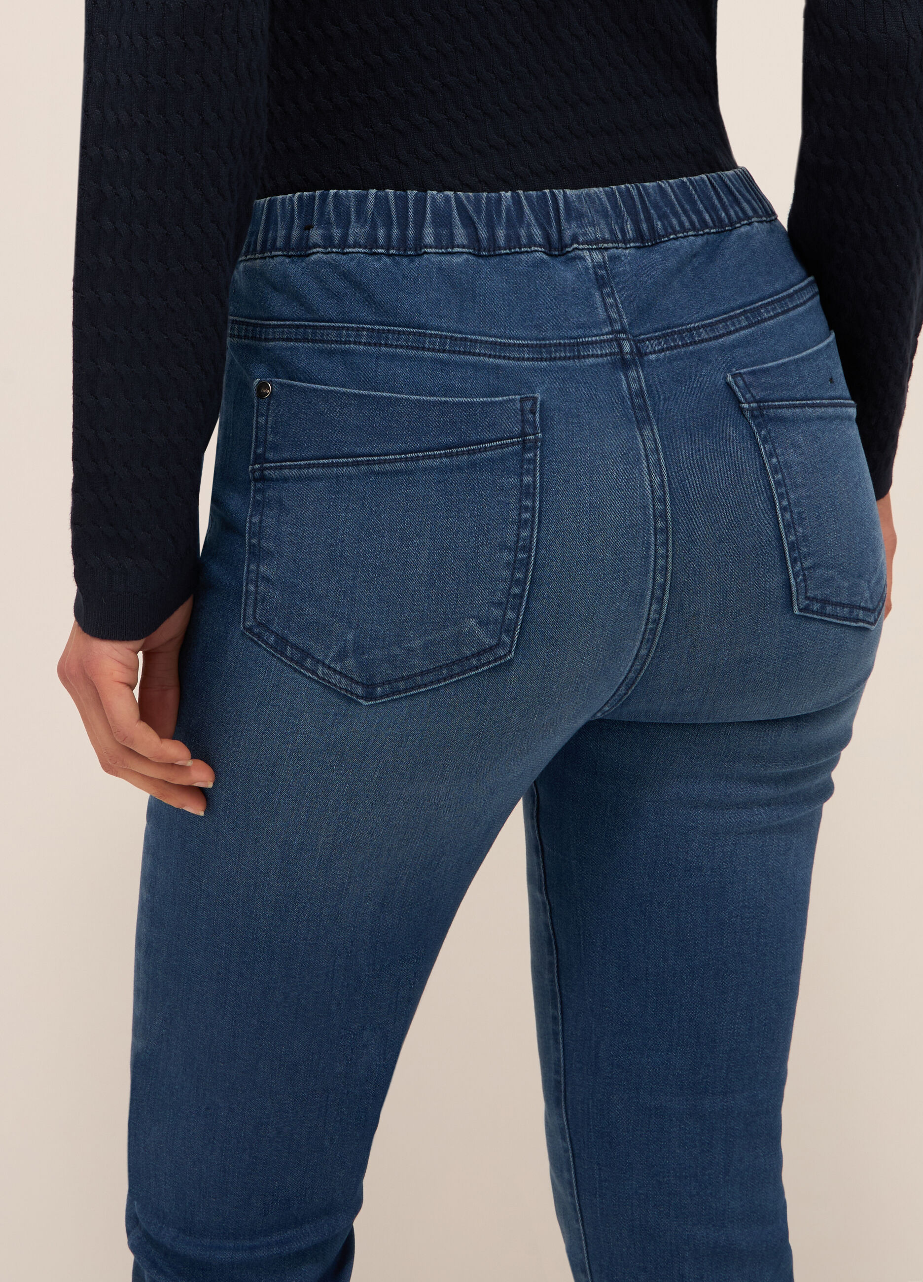 Jeggings in stretch denim di misto cotone donna_2