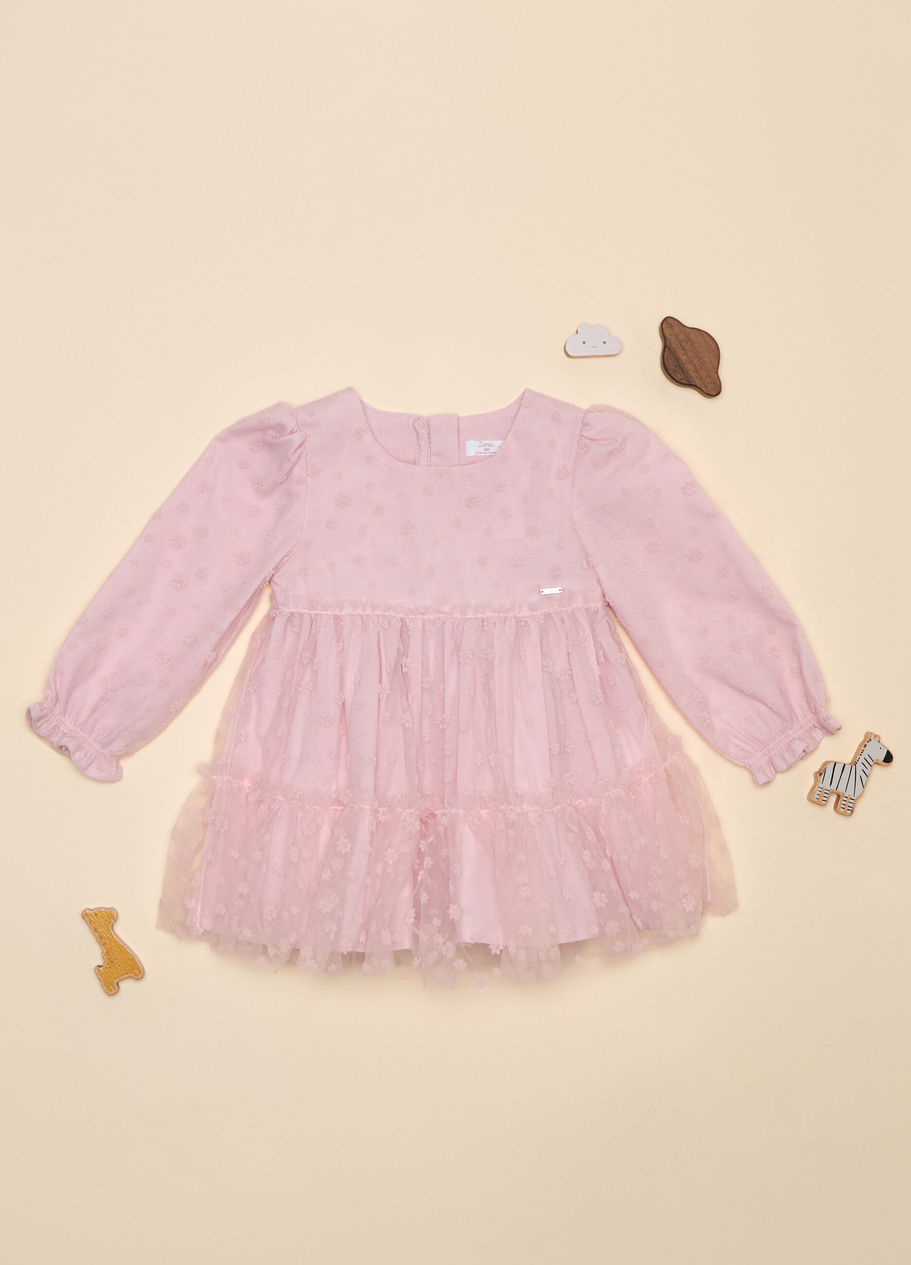 Vestito con inserti in tulle_0