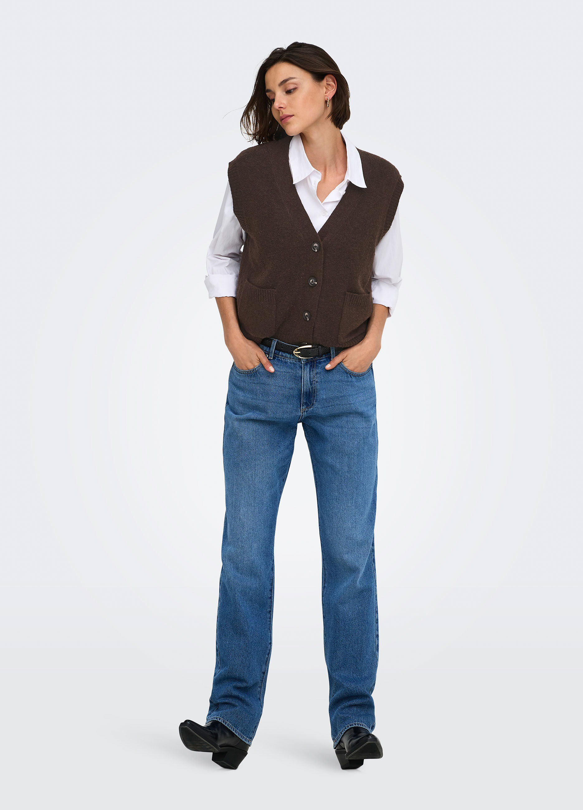 Cardigan in maglia con scollo a V_5