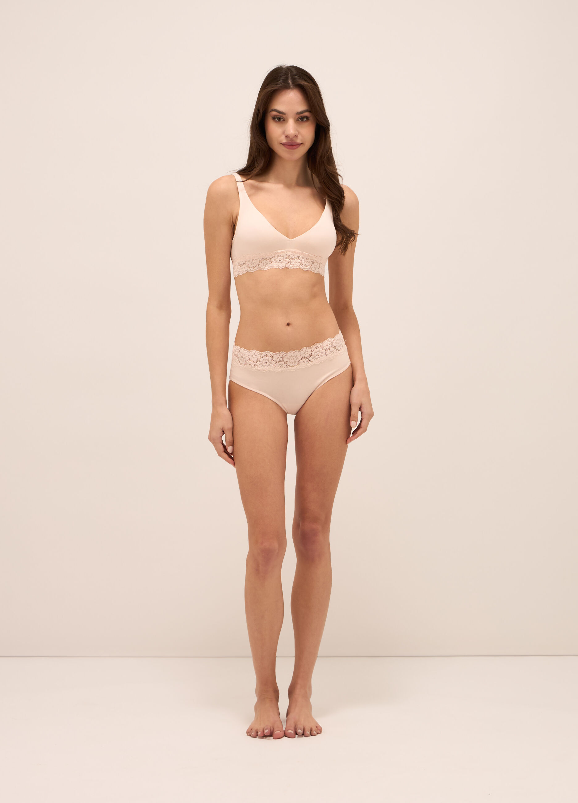 Slip a vita alta in cotone stretch donna_0