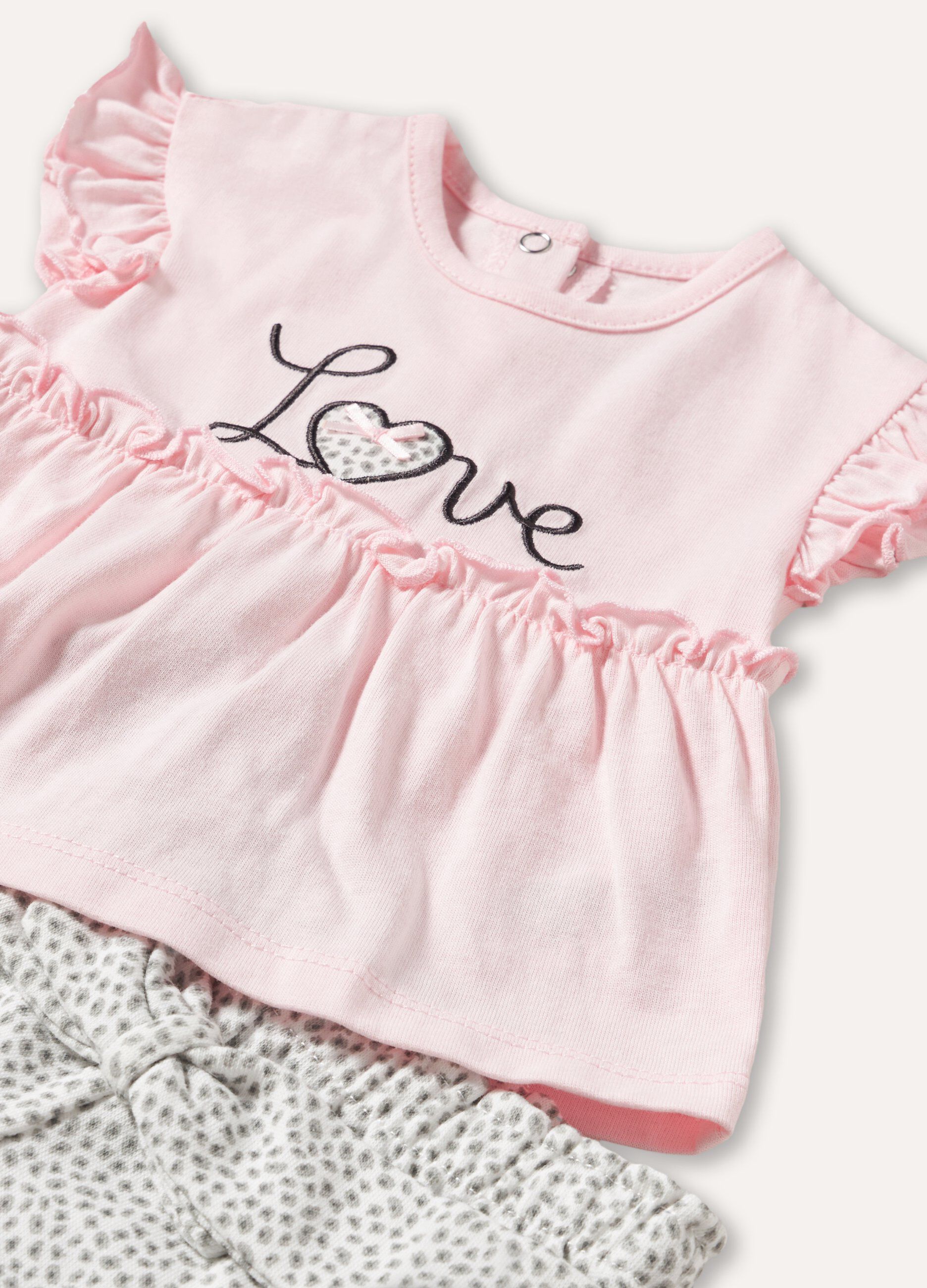 Set t-shirt + shorts in puro cotone neonata_1