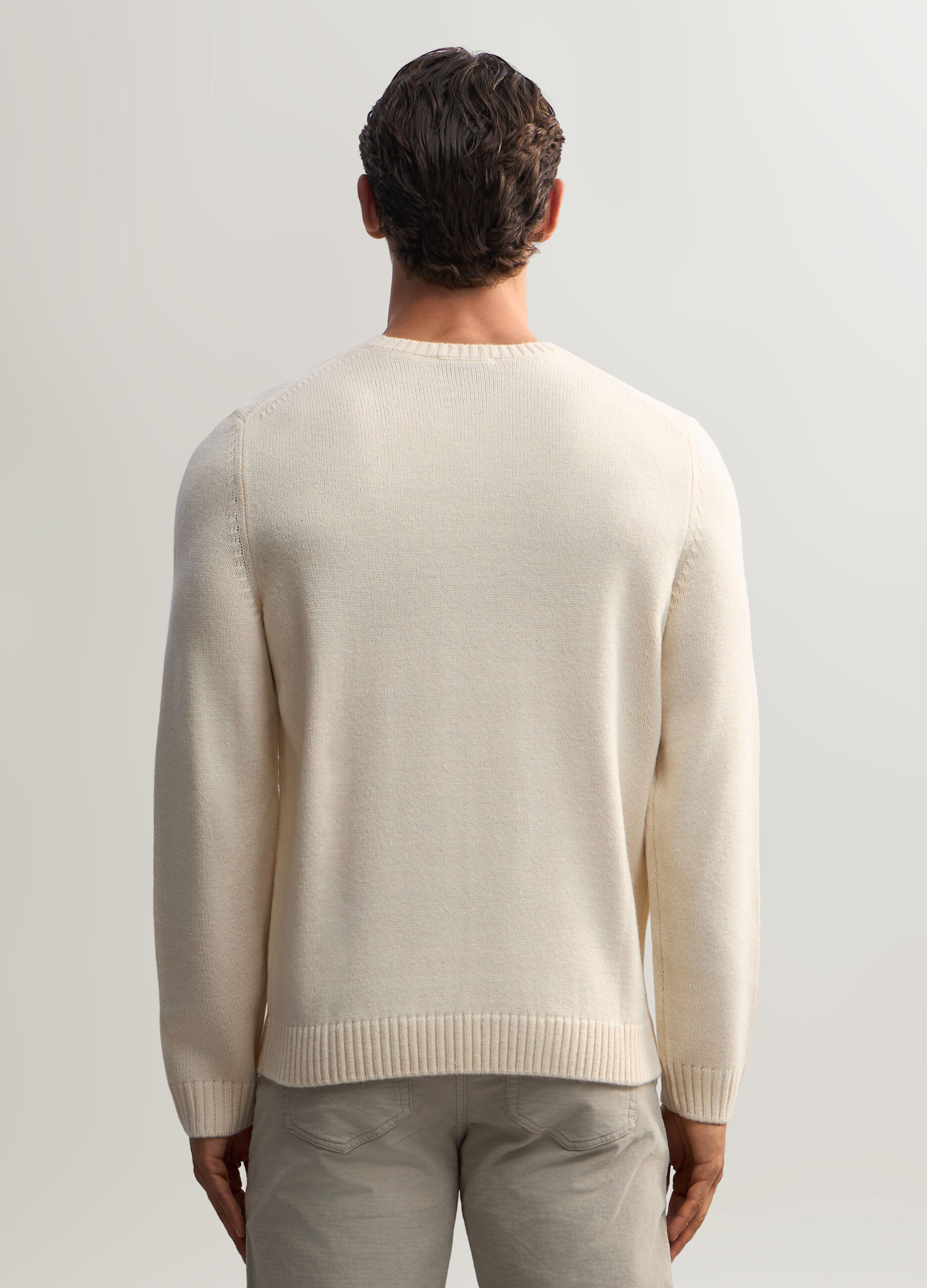 Maglione girocollo a maglia rasata uomo