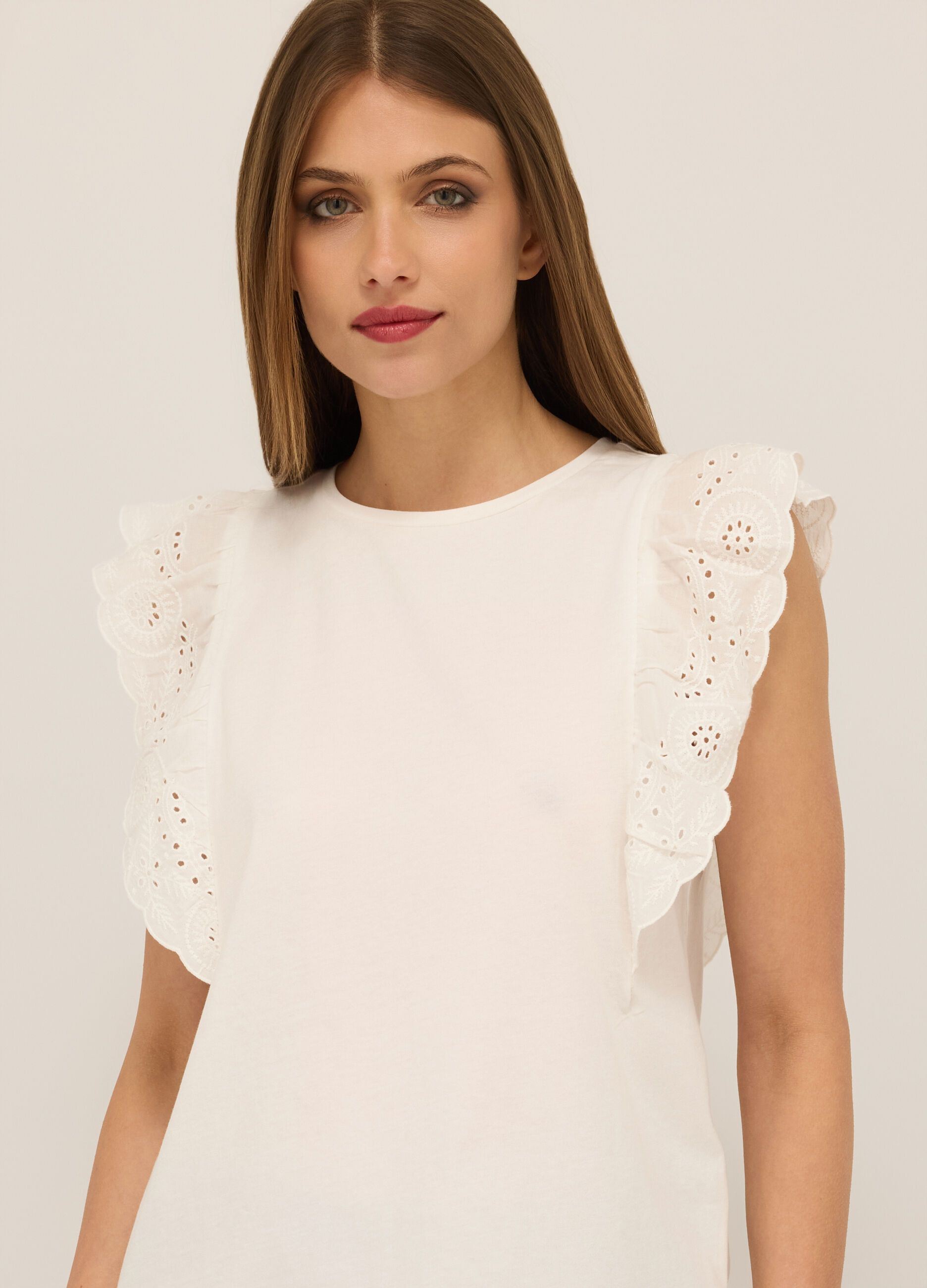 T-shirt in jersey di puro cotone donna_2