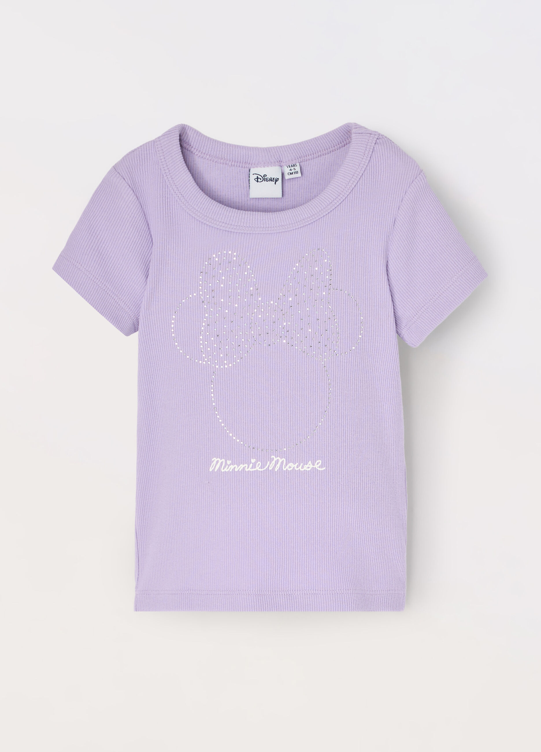 T-shirt in costina di cotone stretch bambina_0