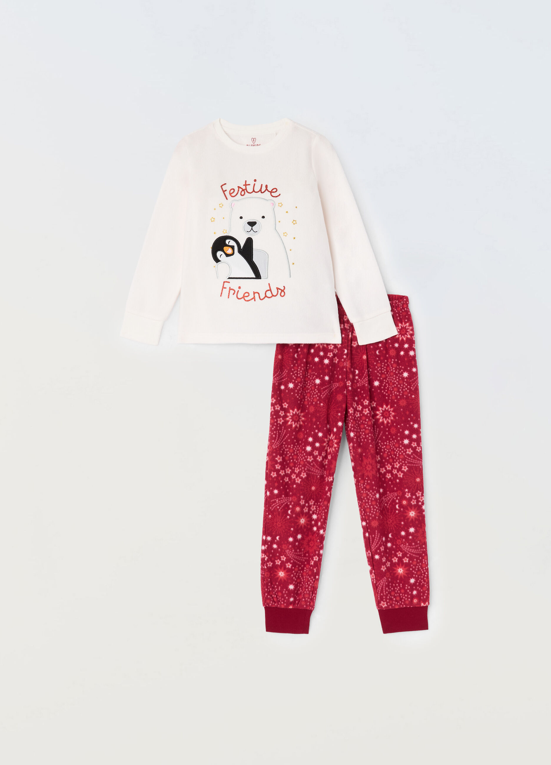 Set pigiama lungo in pile bambina_0