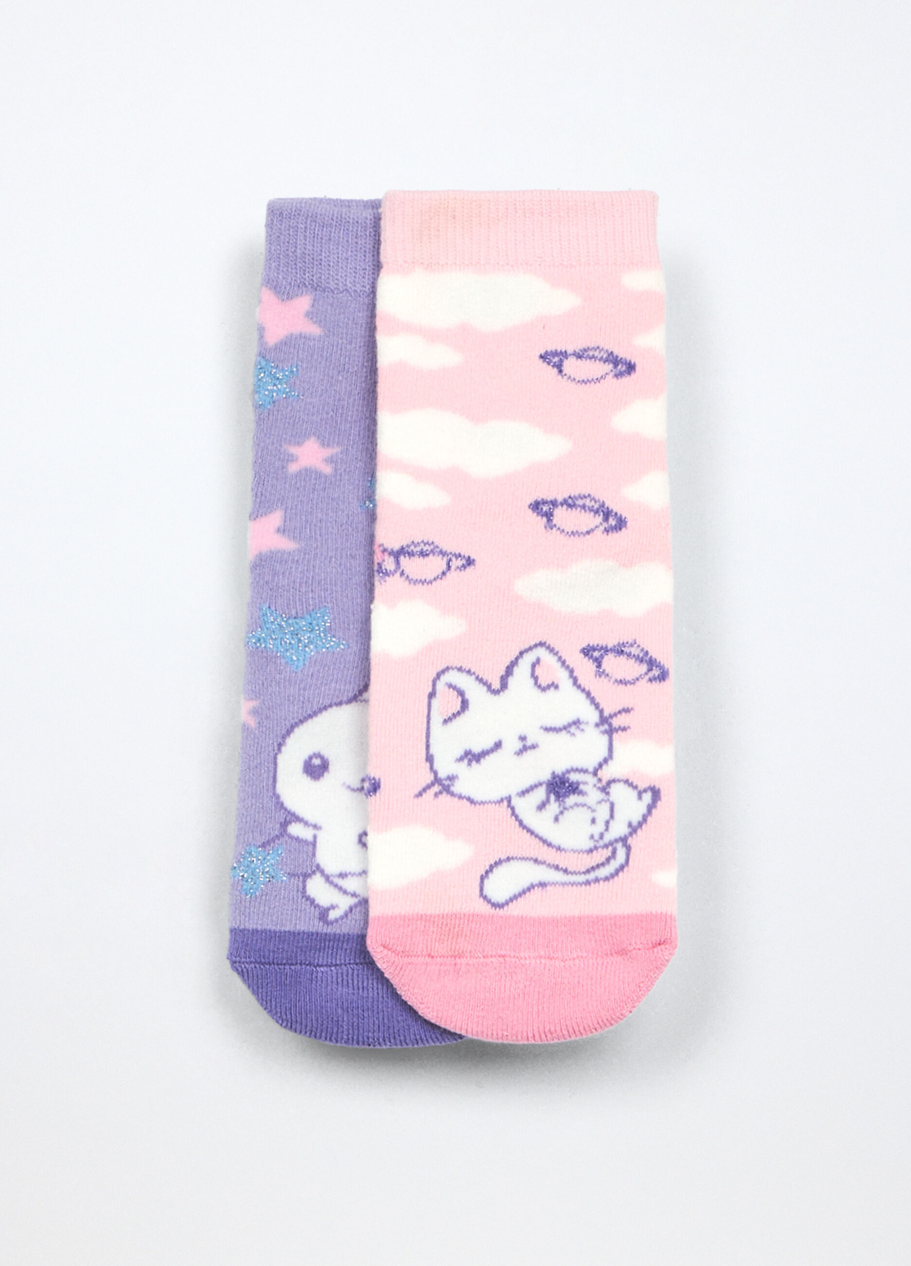 Pack 2 calze antiscivolo misto cotone bambina_0