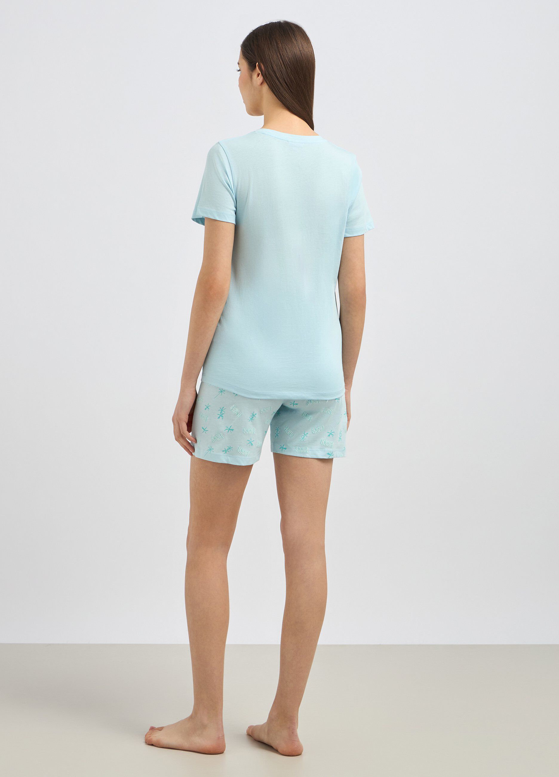 Set pigiama corto in puro cotone donna_1