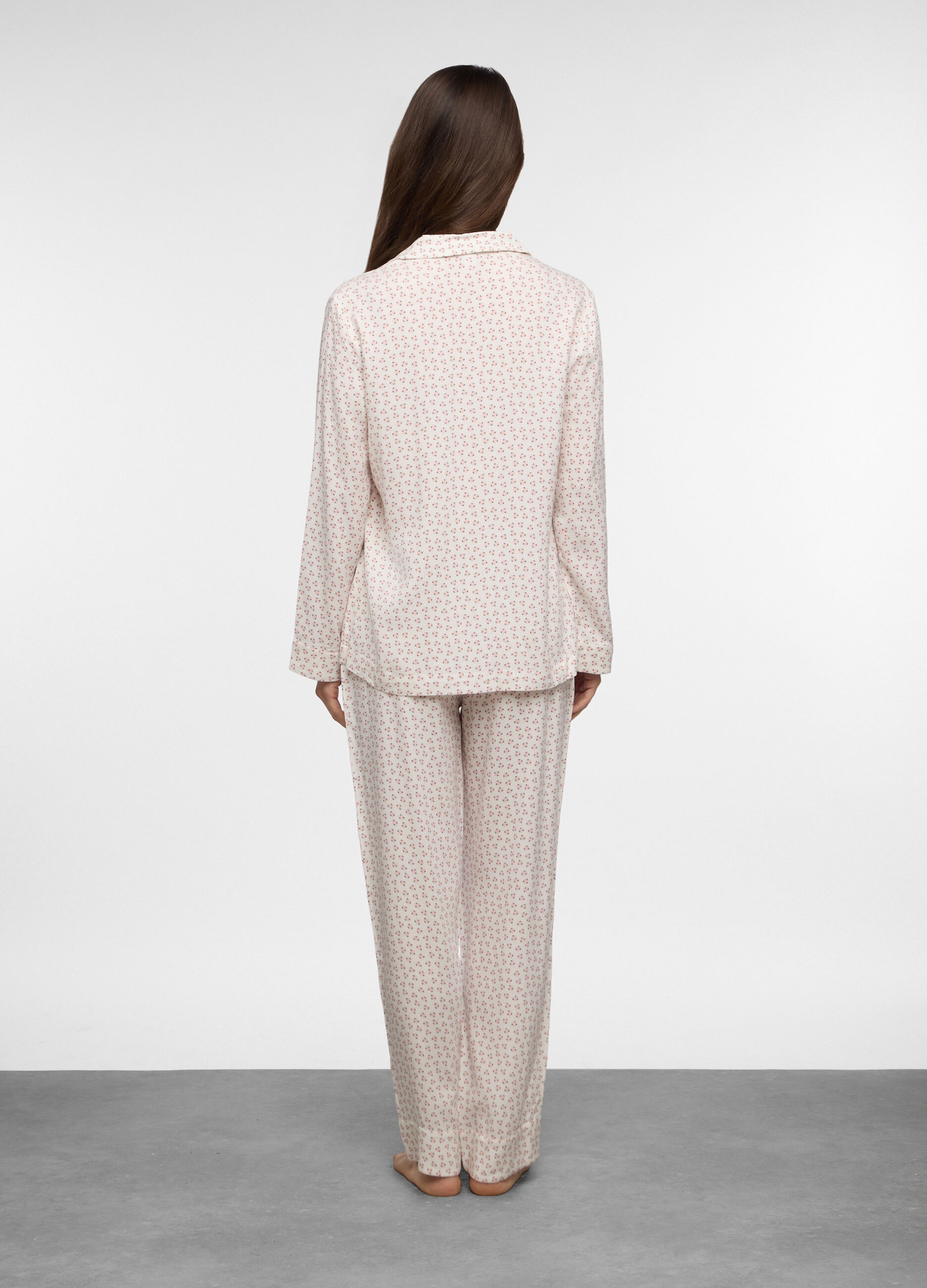 Set pigiama lungo in twill di pura viscosa donna_1