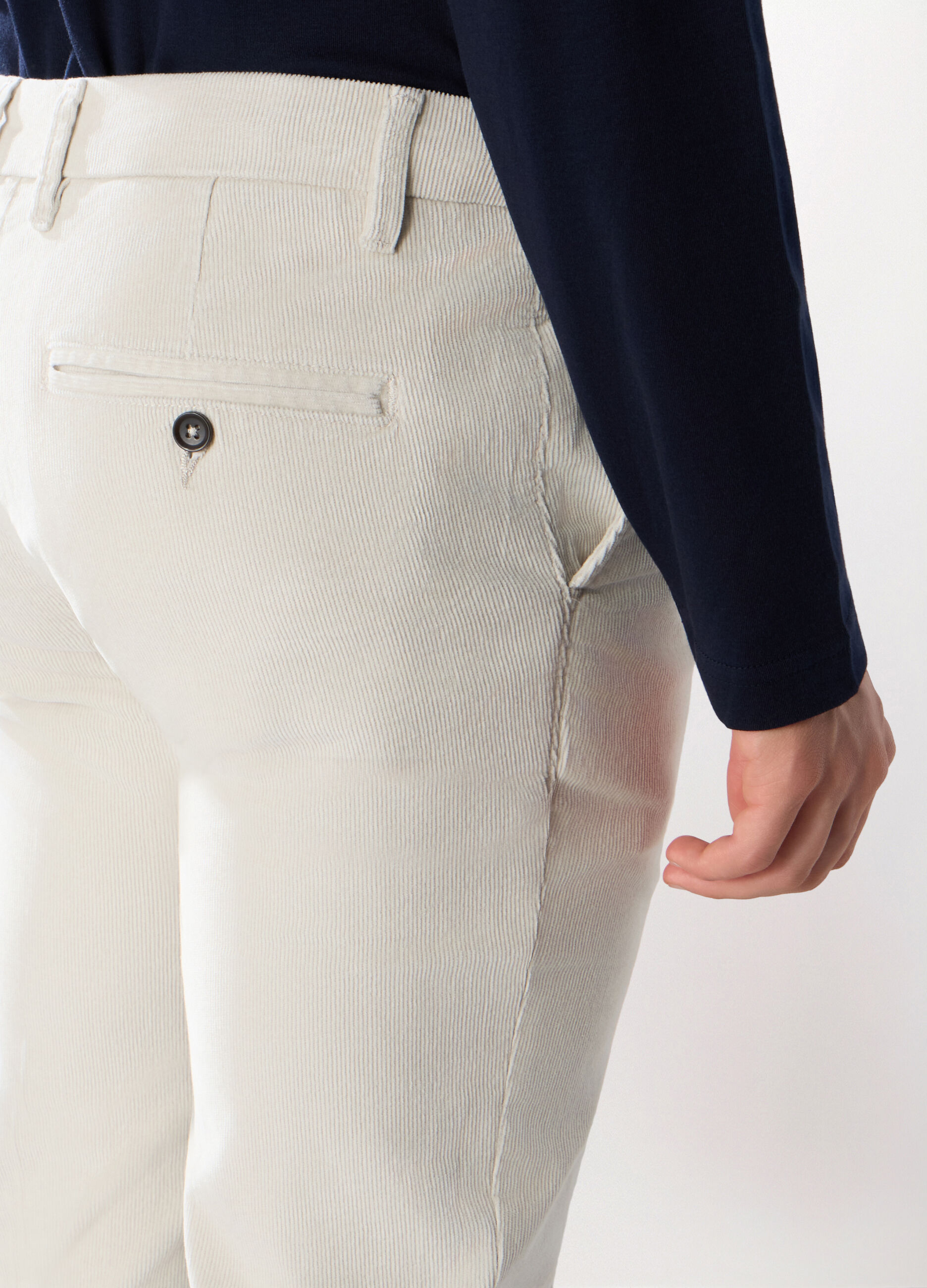 Pantalone chino in velluto di cotone stretch uomo_2