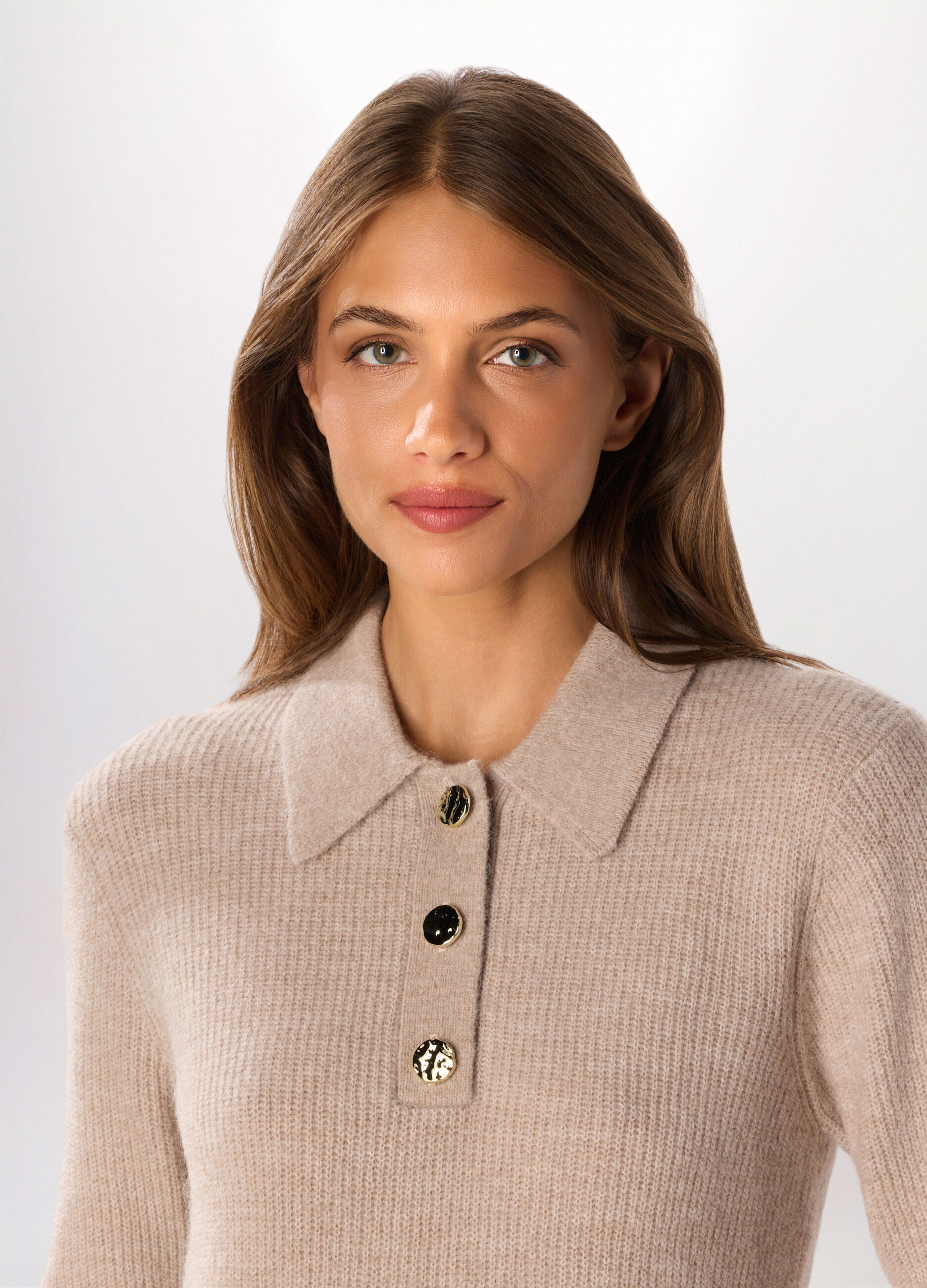 Polo tricot misto lana di alpaca donna_2