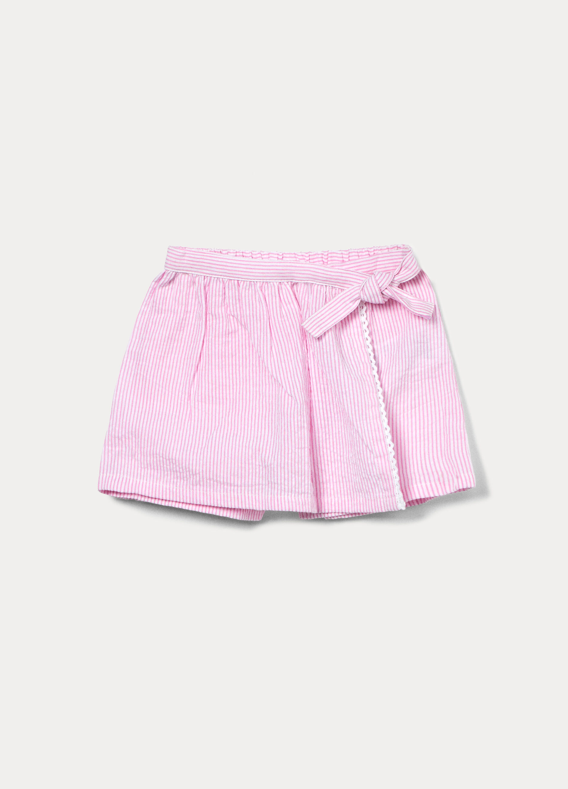 Gonna-pantalone in puro cotone seersucker bimba_0